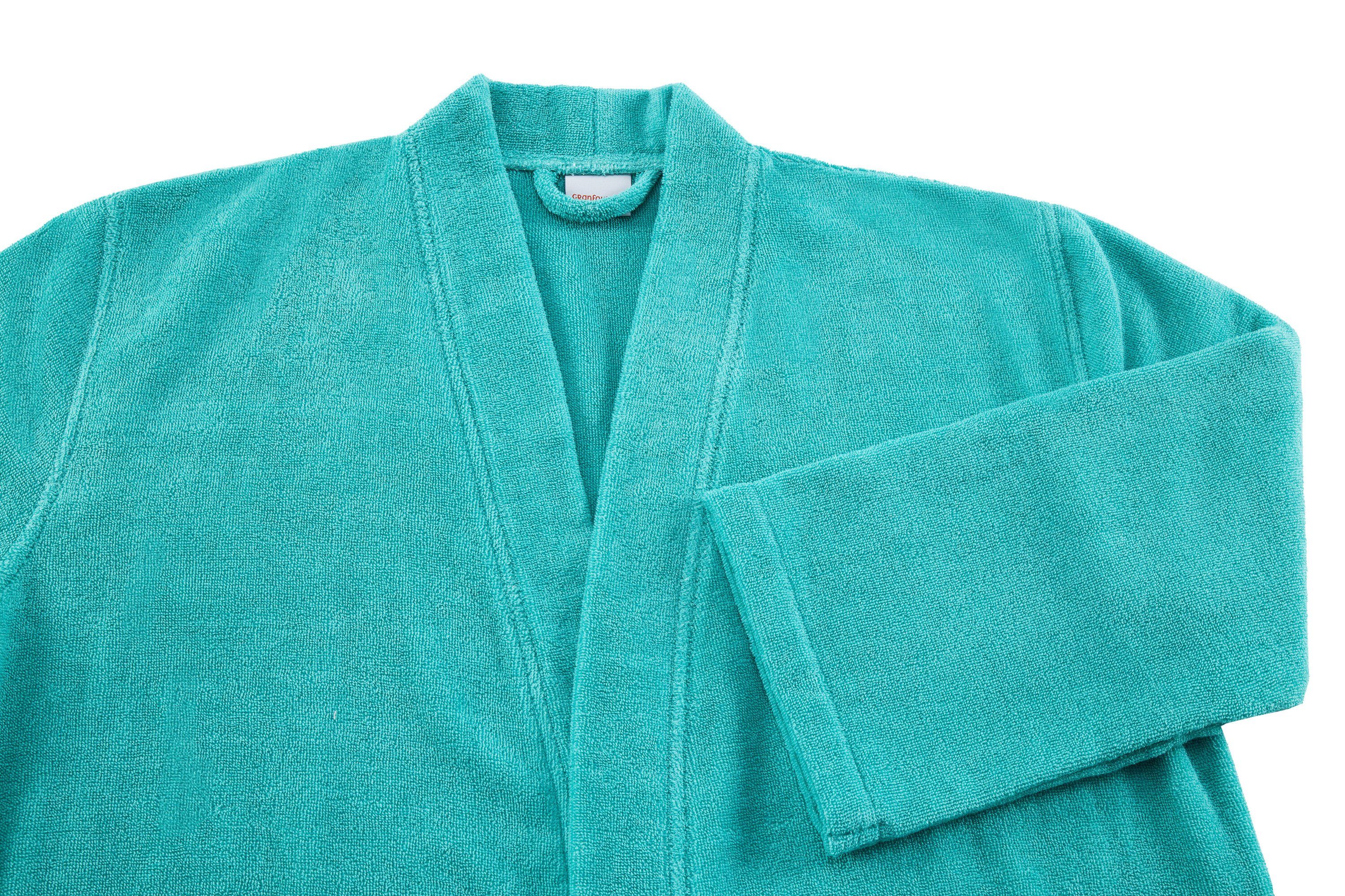 Bassetti Bademantel MARECHIARO, midi, Baumwolle, ohne Kapuze, Gürtel, aus flauschiger Baumwolle mit geometrischem Muster