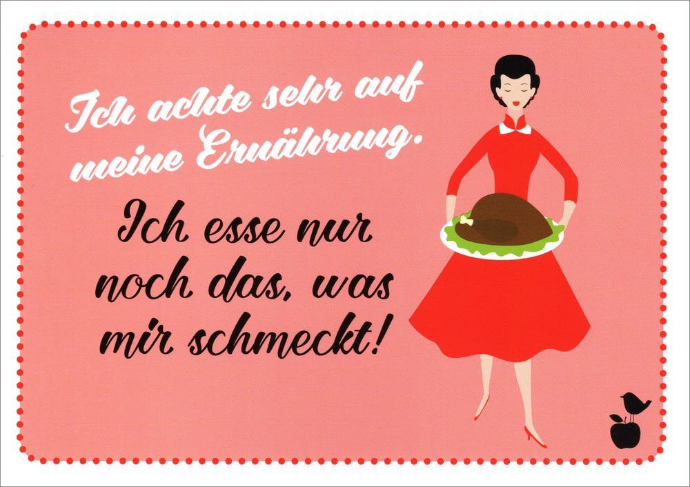 Postkarte "Ich achte sehr auf meine Ernährung."