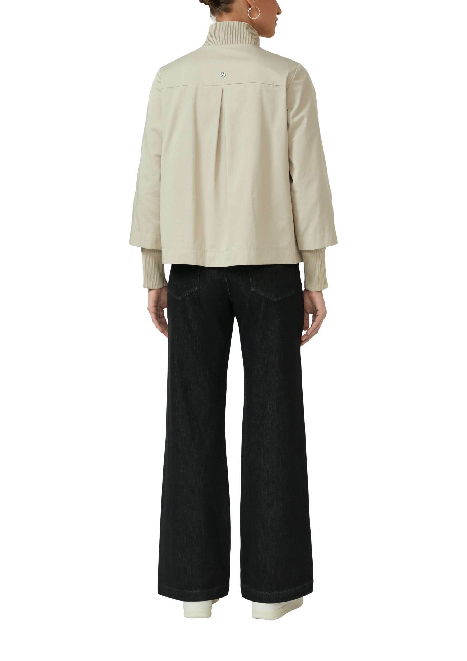 s.Oliver BLACK LABEL Strickjacke Jacke im Relaxed Fit mit Rippbündchen - Relaxed Fit