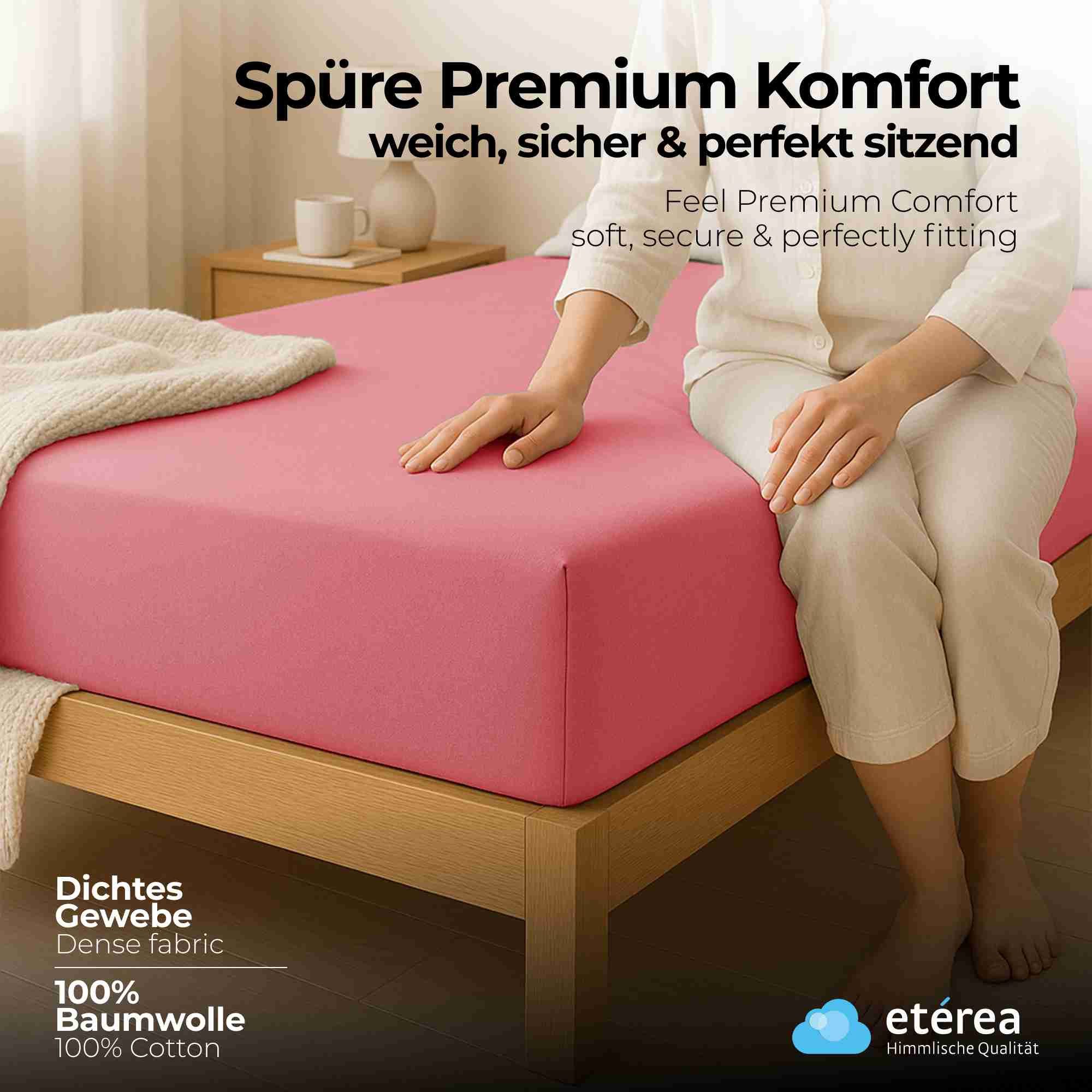 etérea Himmlische Qualität Spannbettlaken etérea Comfort Jersey 2er Set Spannbettlaken, Jersey, Gummizug: rundum, (2 Stück)