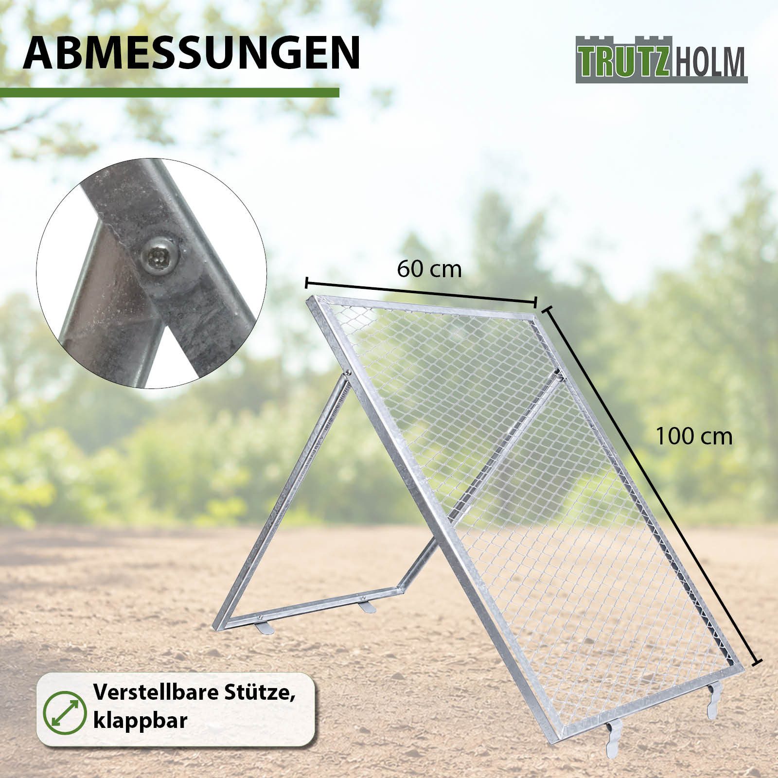 TRUTZHOLM Komposter Schubkarren Durchwurfsieb Gartensieb Kompost Gitter Durchwurfgitter, BxTxH: 60x100x100 cm, (Produkt, 1 St), einfach aufsetzen und sorglos si – Bild 3 von 5