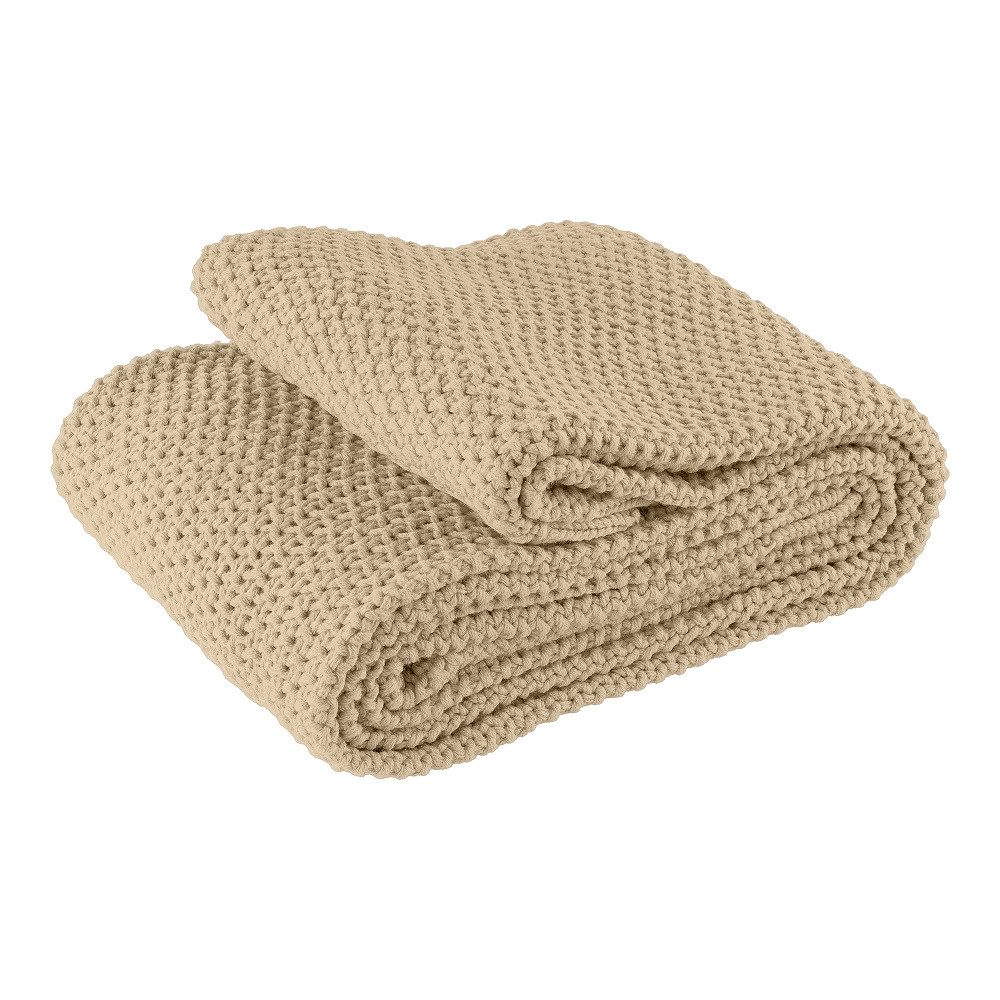 Wohndecke Strick, wometo, OEKO-TEX®, Kuscheldecke mit edlem & schlichtem Strickmuster