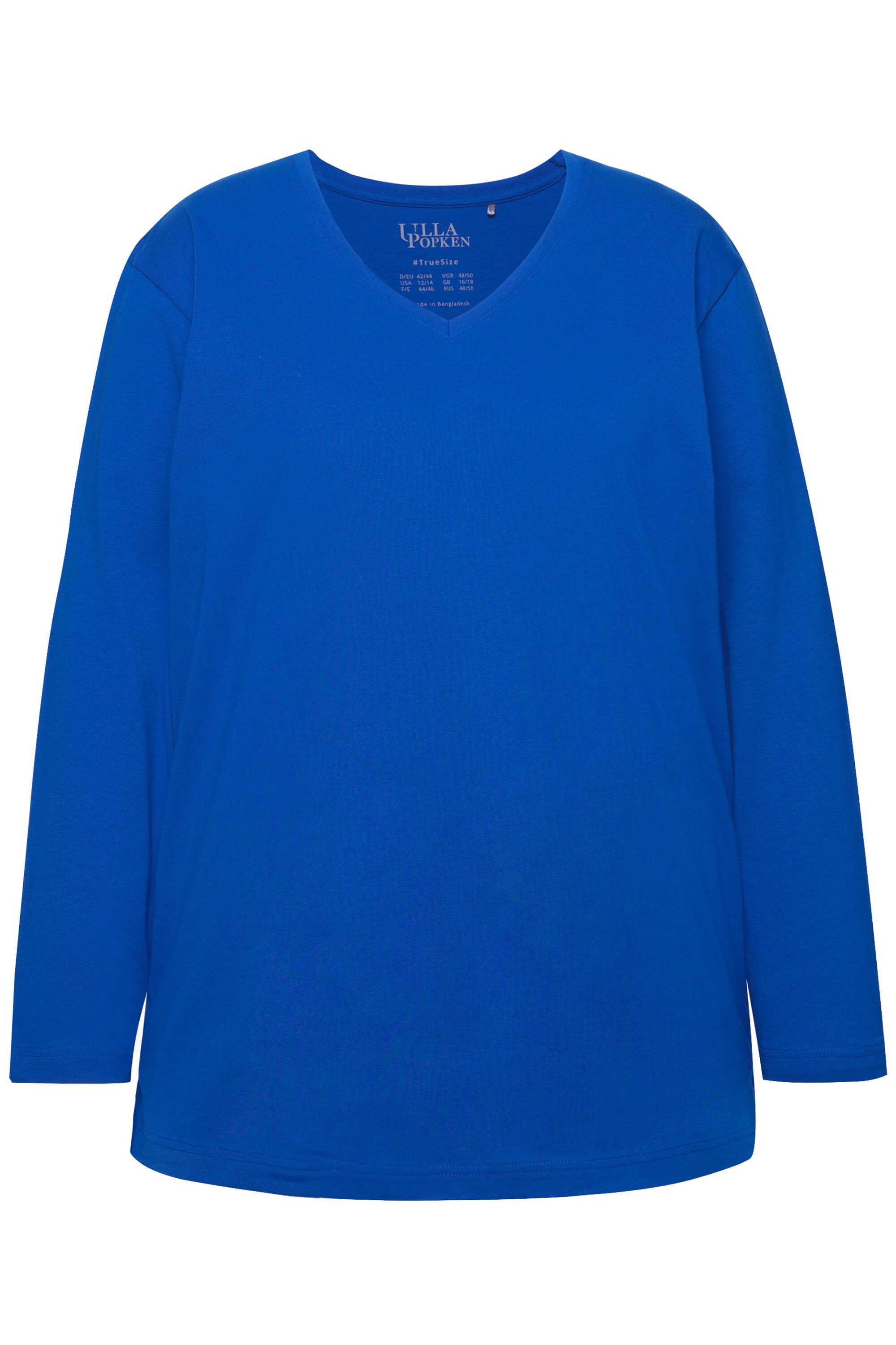 Ulla Popken T-Shirt Shirt V-Ausschnitt Relaxed Langarm günstig online kaufen