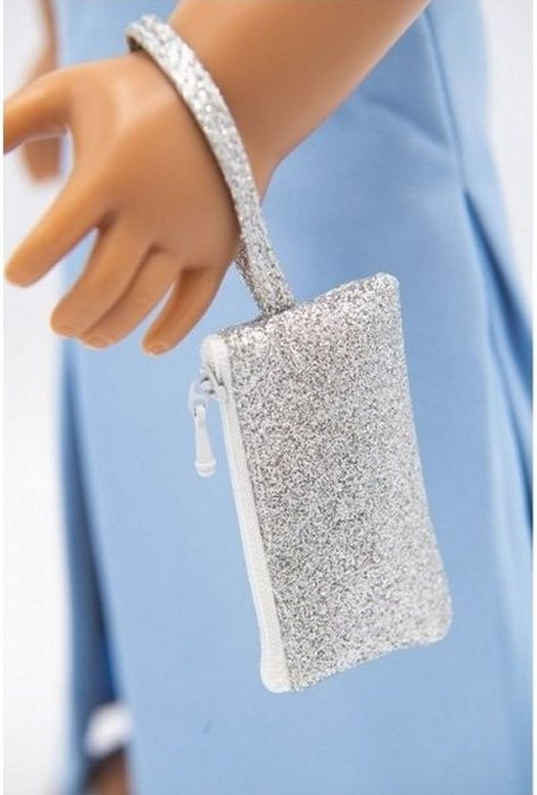 I´m a Girly Puppenkleidung Puppen Tasche Trendy Silber Glitzer Clutch für P günstig online kaufen