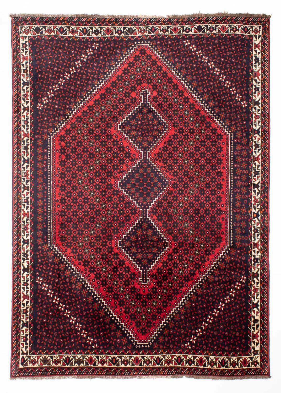 Wollteppich Shiraz Medaillon Rosso scuro 295 x 200 cm, morgenland, rechteckig, Höhe: 10 mm, Unikat mit Zertifikat