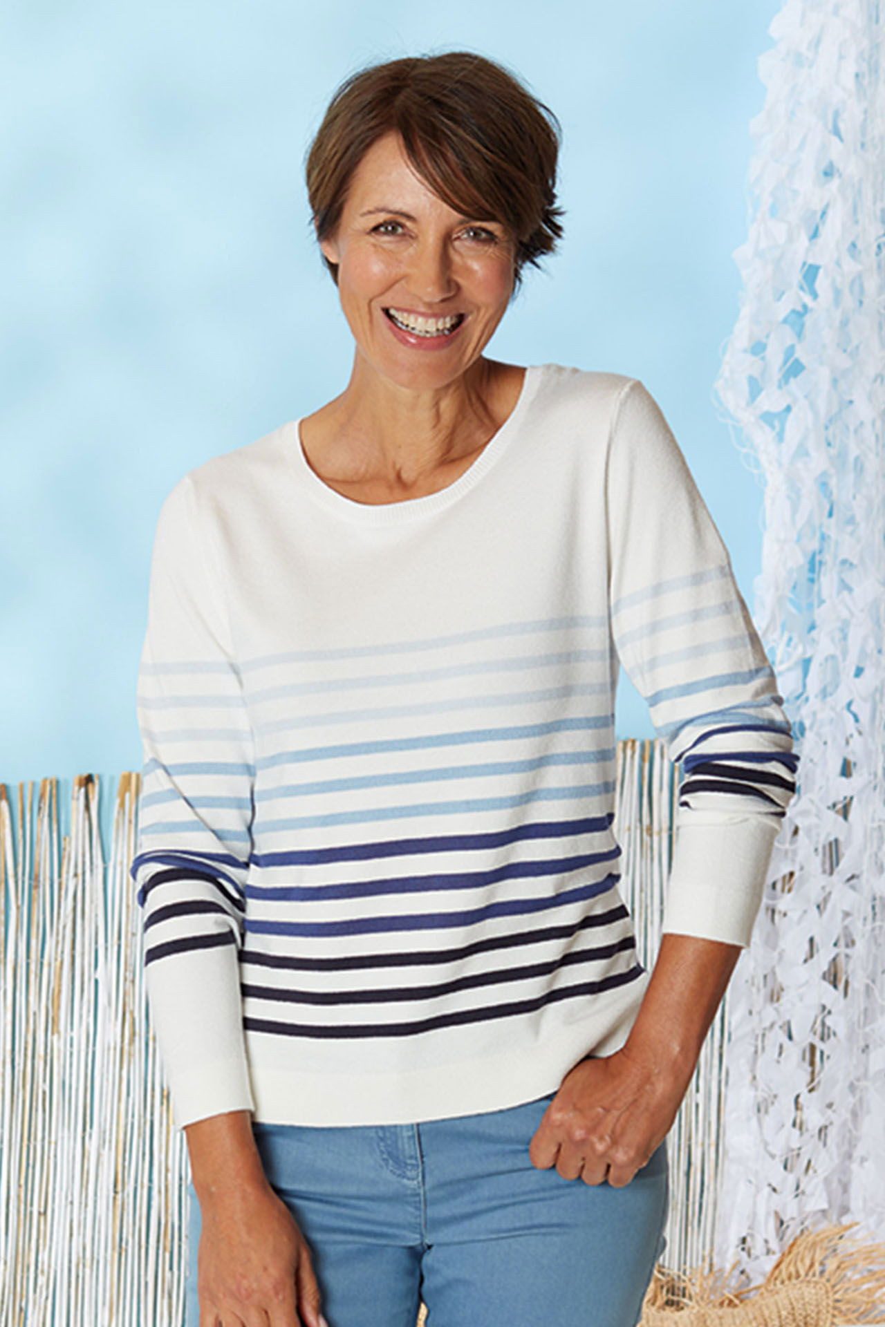 Compass Streifenpullover