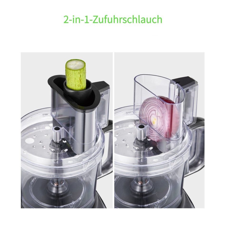 FOHERE Küchenmaschine 2-in-1 Küchenmaschine, 8 Tassen, Zerkleinerer und Fleischwolf, 500 W – Bild 4 von 5