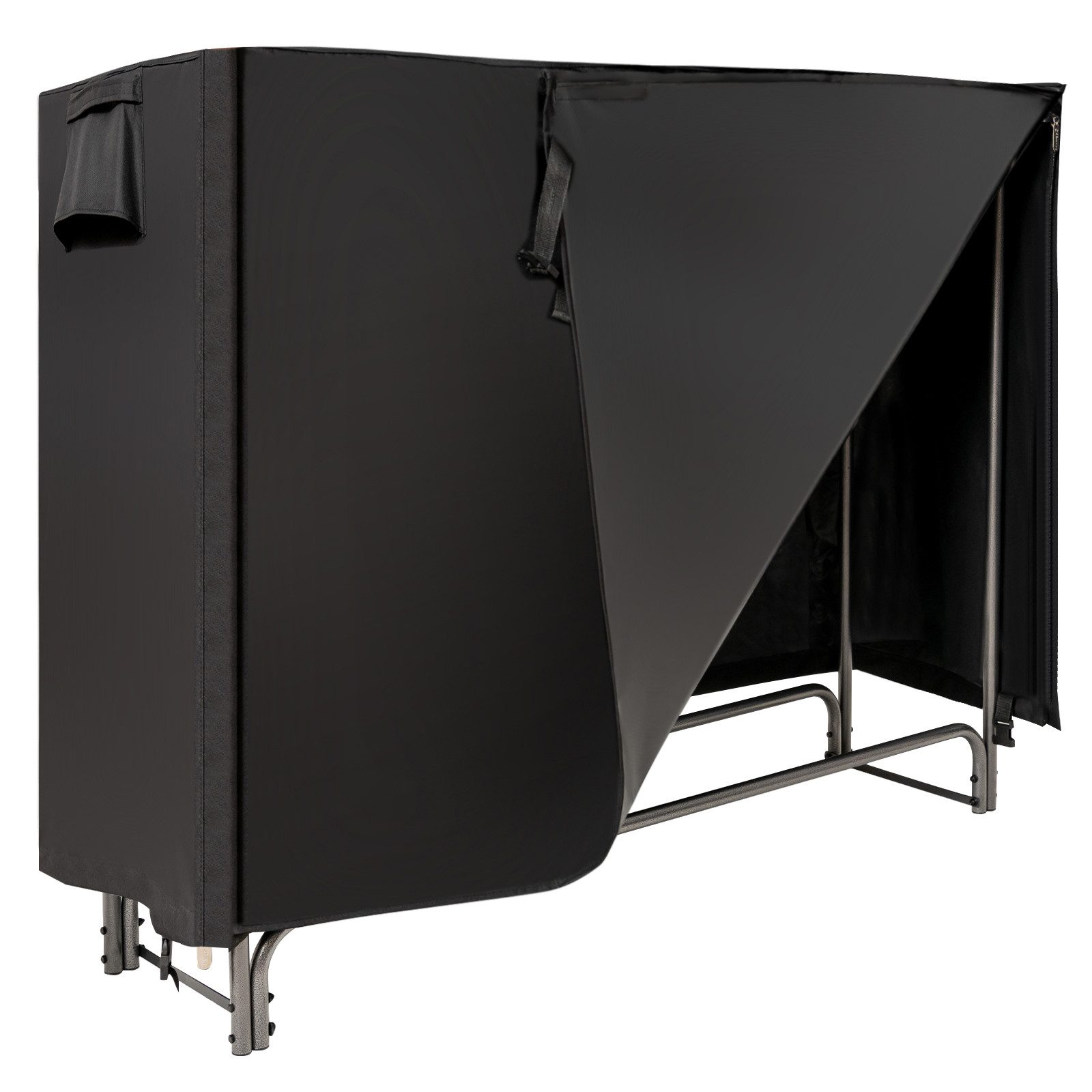 COSTWAY Kaminholzregal Brennholzregal, BxTxH:36x153x123 cm, Metall, mit Abdeckung