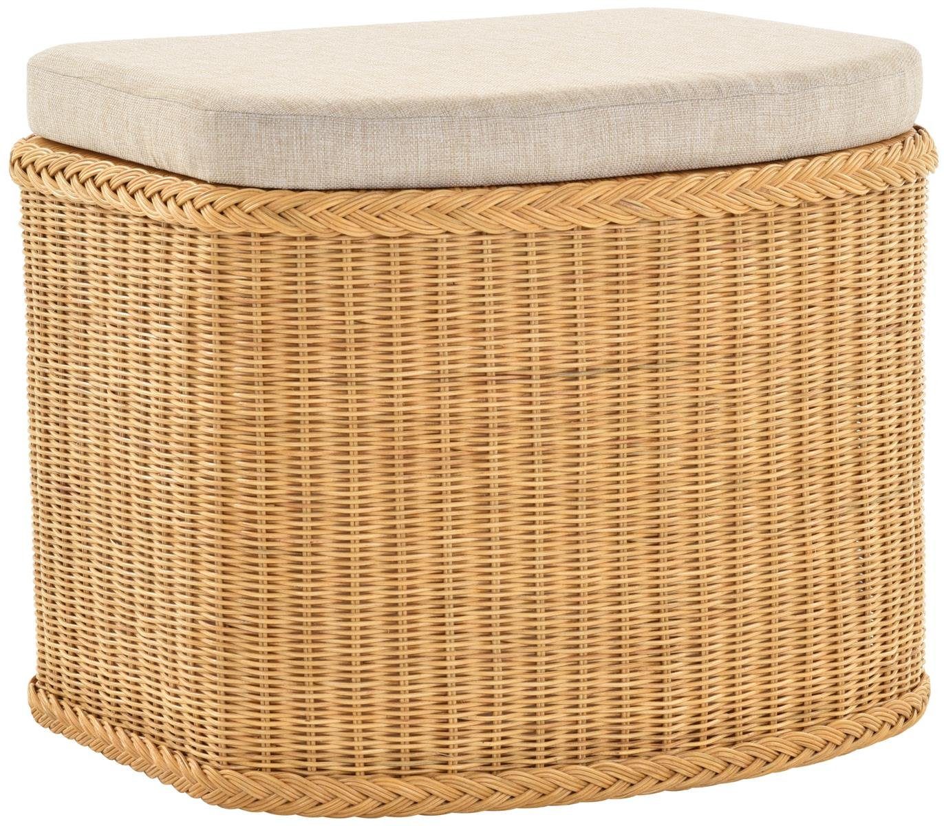 Krines Home Wäschetruhe Wäschekorb bauchig Sitz Truhe Sitzbank mit Deckel S günstig online kaufen