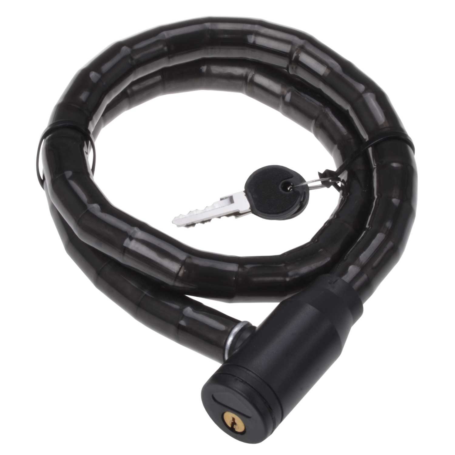 Diedrich Filmer GmbH Kabelschloss Gliederschloss 90cm 2x Schlüssel Schwarz, Schloss Fahrradschloss Panzerschloss für Fahrrad E-Bike Motorrad