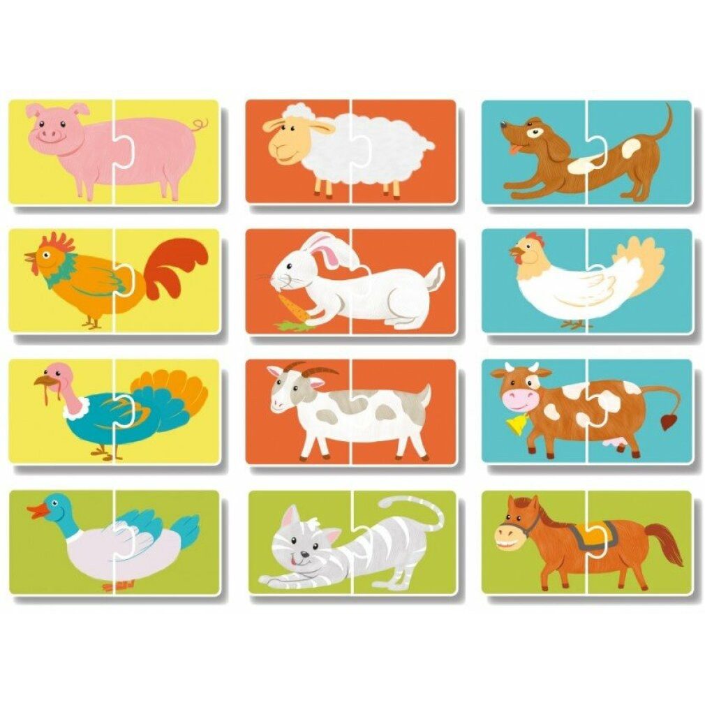 dodo Puzzle DODO Puzzle Haustiere 12x2 Stück, Puzzleteile