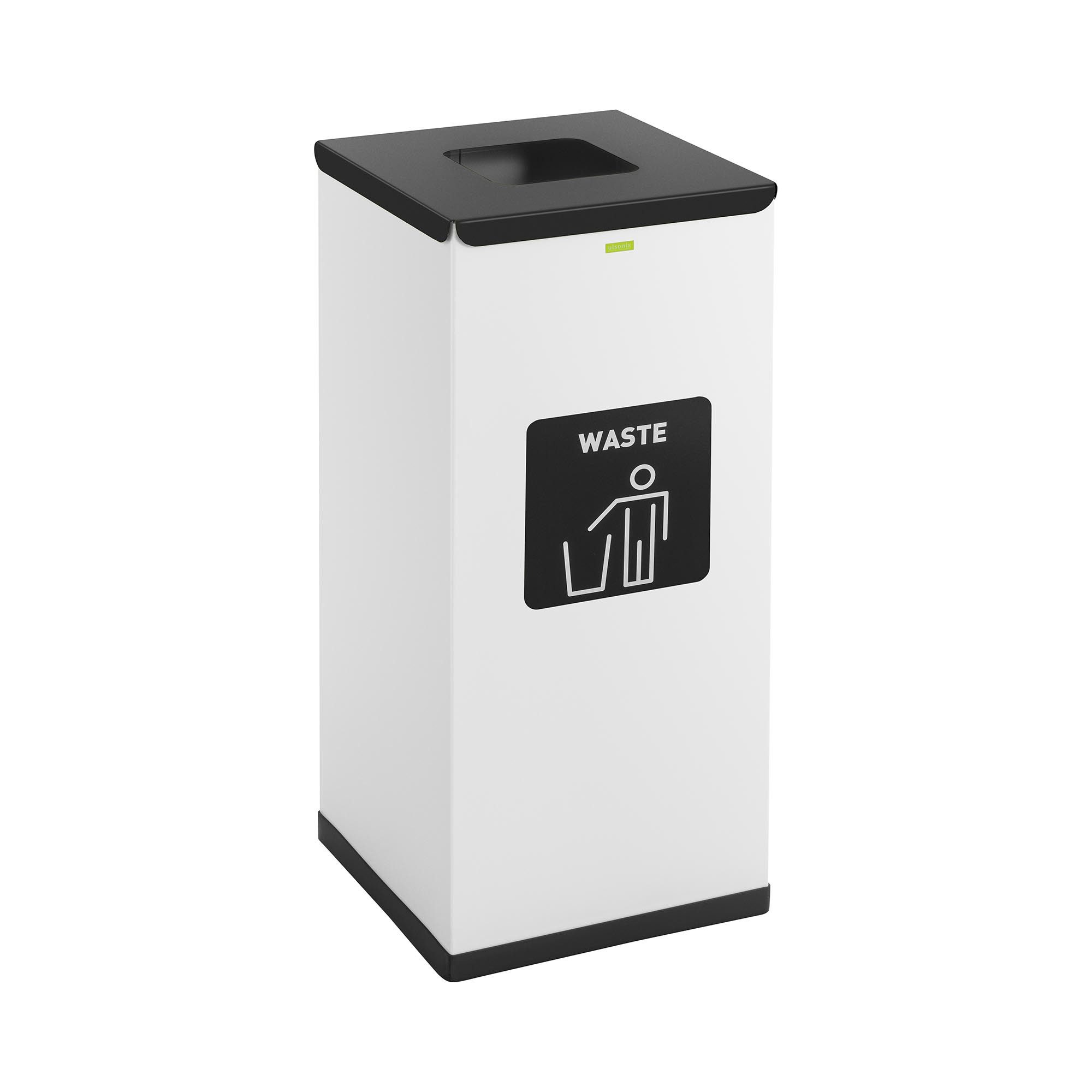 Ulsonix Mülltrennsystem Abfalleimer 60 L weiß Restmüll-Label Mülltrenner Recycling, verschiedene Größen