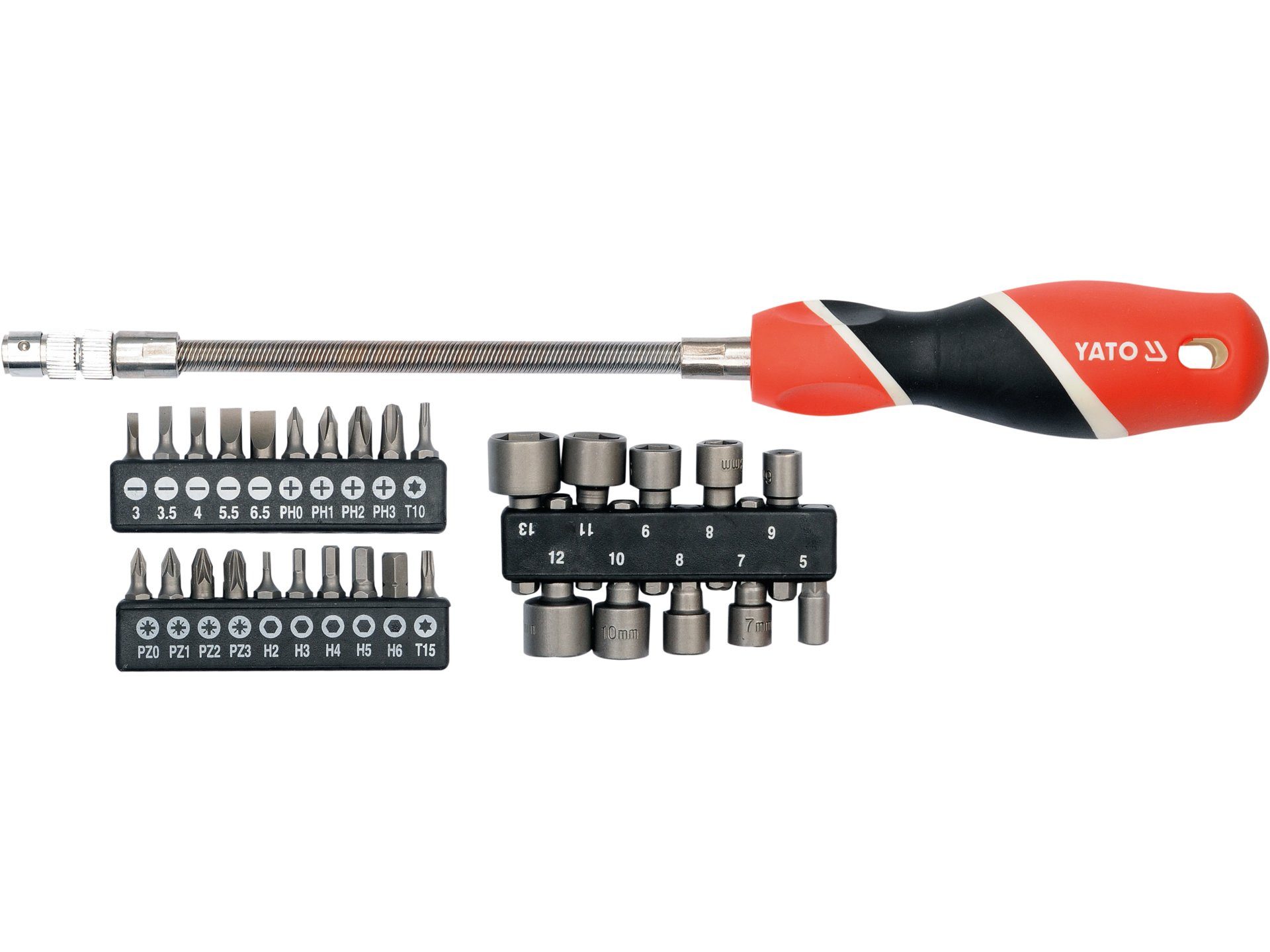 Yato Bit-Schraubendreher Flexibler Schraubendreher mit Wechselbits, (Flexibler Schraubendreher mit Wechselbits, Flexibler Schraubendreher mit Wechselbits)