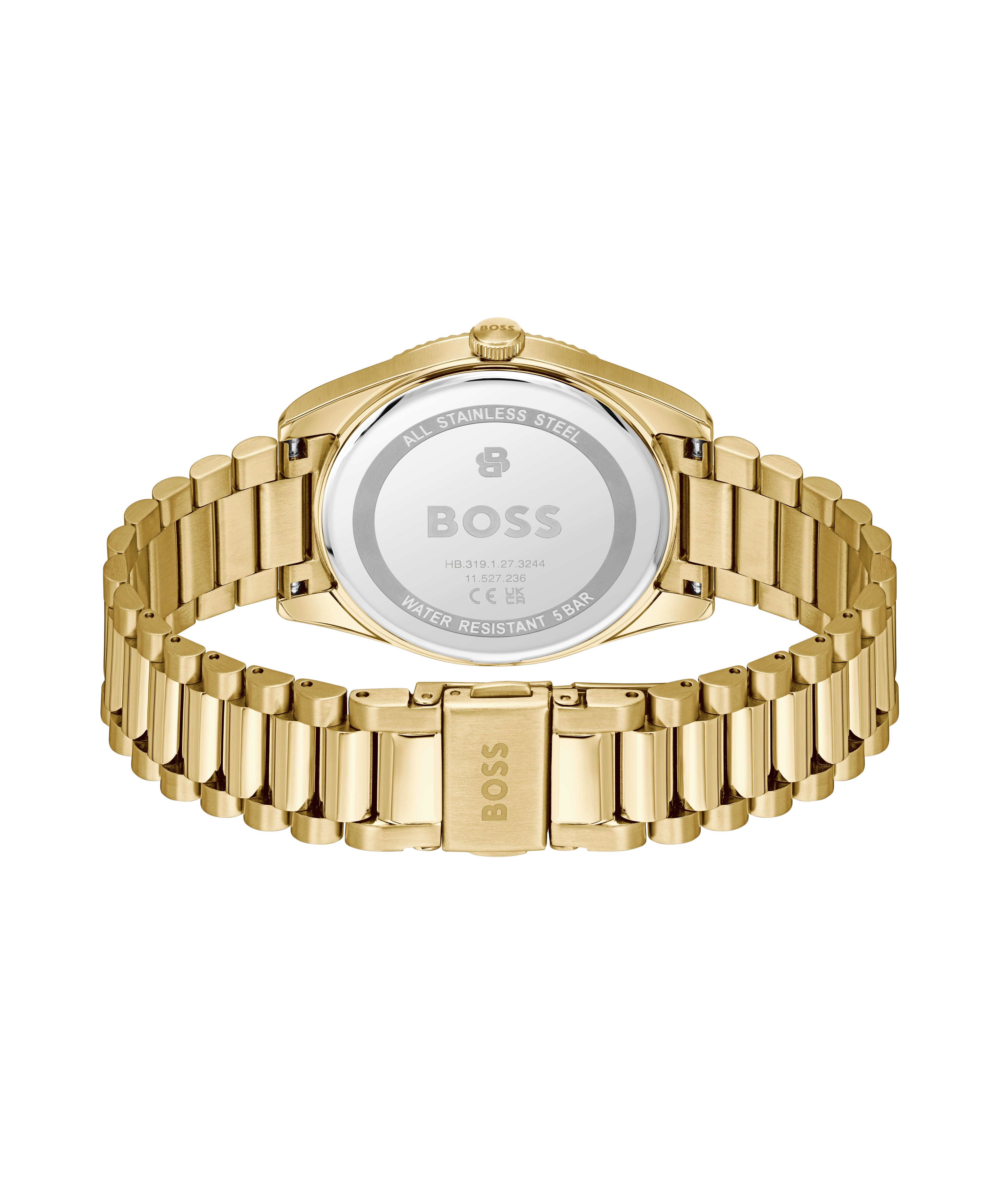 BOSS Quarzuhr CHESWICK 1514355, (Farberweiterung), Armbanduhr, Herrenuhr, Edelstahlarmband, analog, Tag