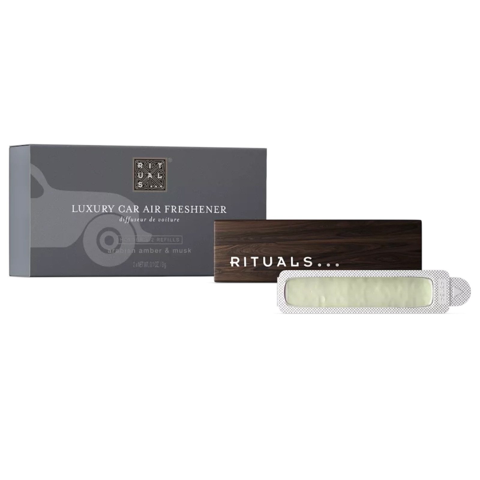 Rituals Raumduft The Rituals Homme Luxury Car Autoparfum - Car Perfume (2 x 3 gr Auto-Lufterfrischer), Eleganter Duft von Amber & Moschus