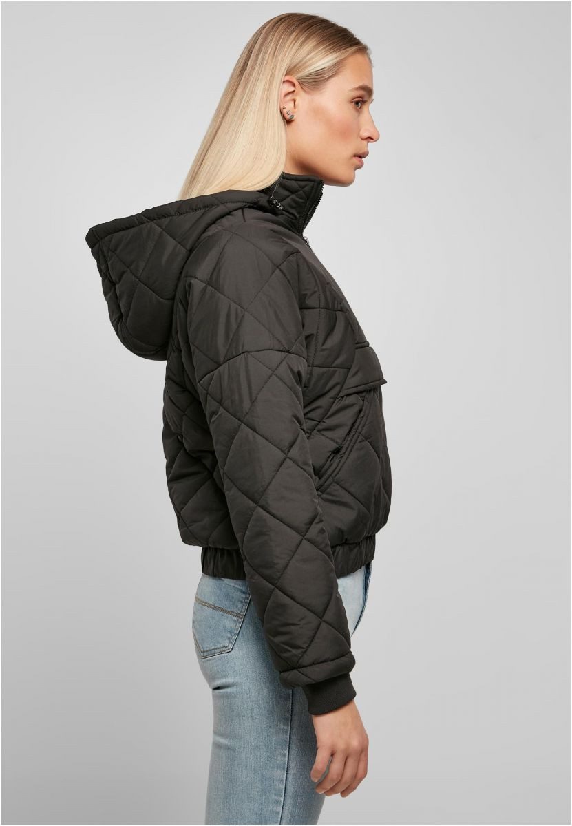 URBAN CLASSICS Outdoorjacke Ladies Oversized Diamond Quilted Pull Over Jacket Steppjacke