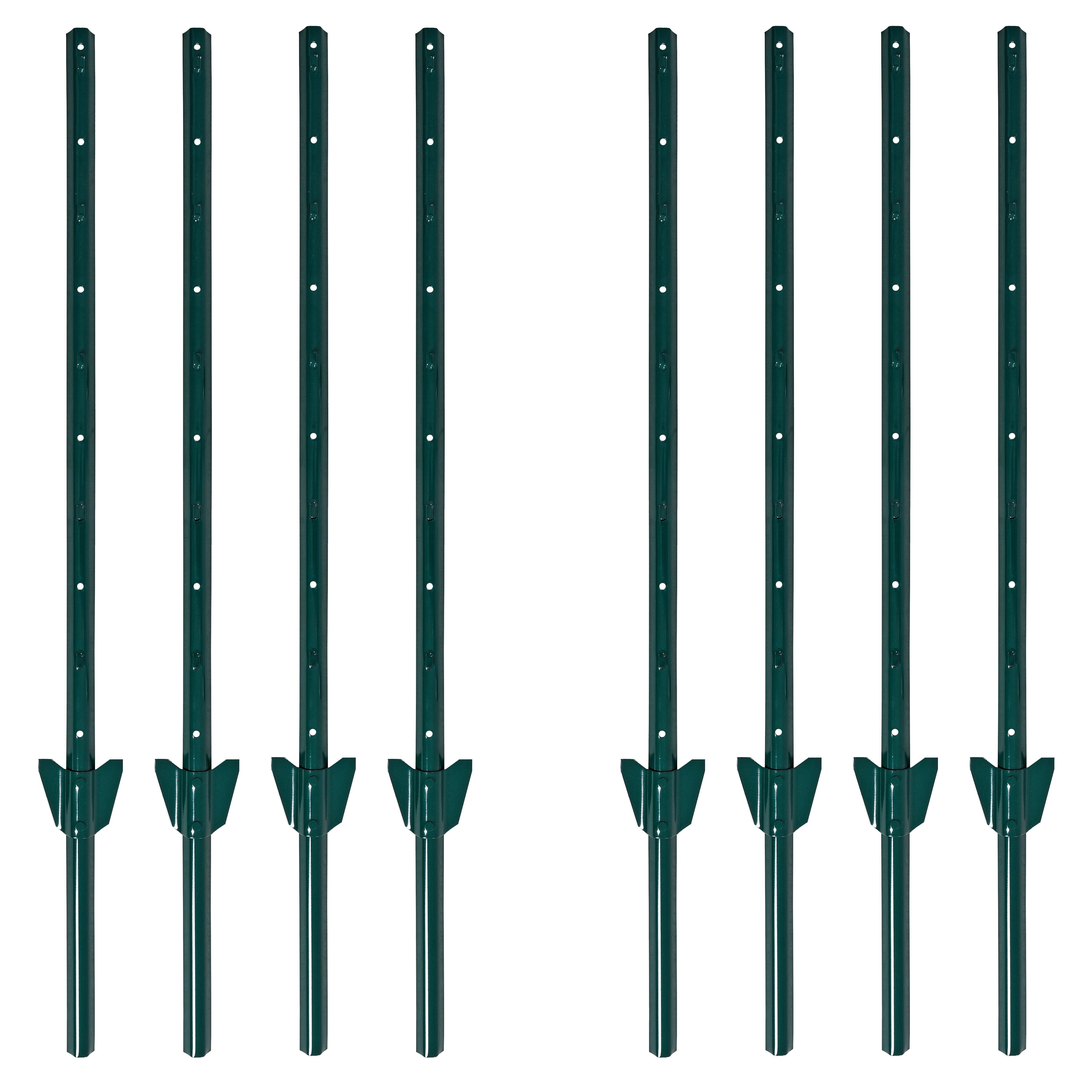 ESTEXO Столб забора Zaunanker Erdanker 137 cm 8er Set Zaunhalter Pfostenset Pfosten Grü