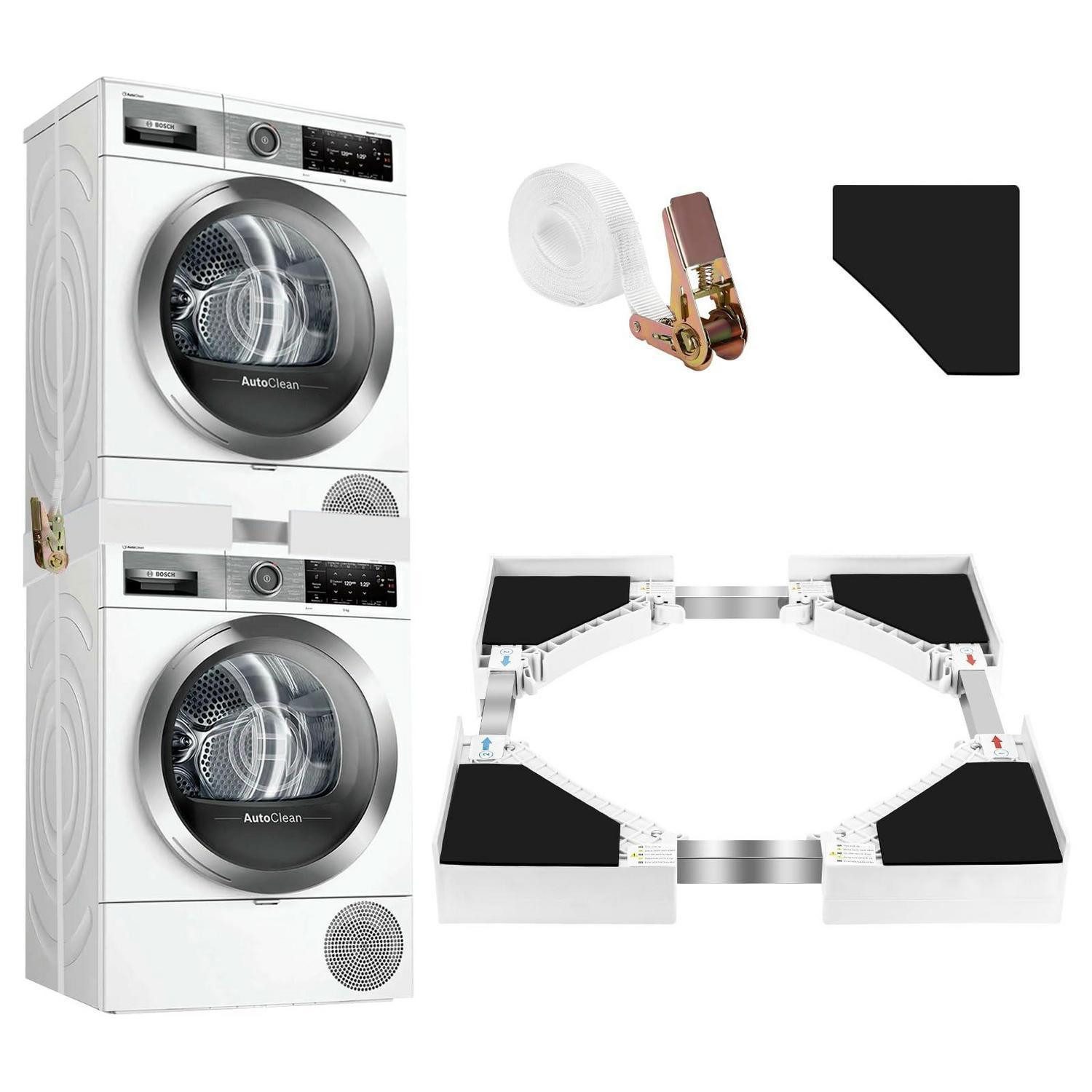 LuxusKollektion Waschmaschinenuntergestell Wasch-Trockner-Verbindungsrahmen verstellbar 45-70cm