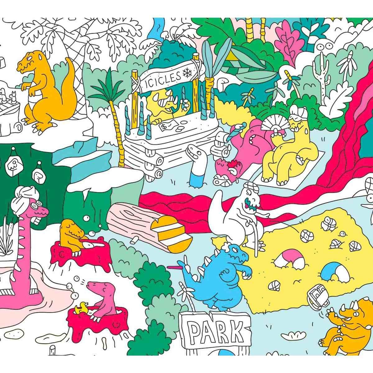 OMY Malvorlage Ausmalposter 70x100 cm, Kreativposter auf Papier, ab 3 Jahren