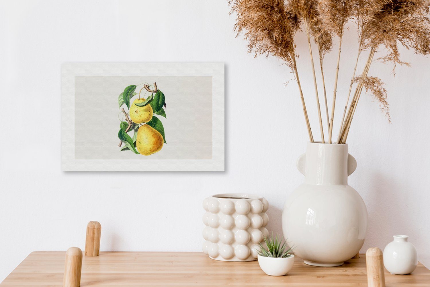 OneMillionCanvasses® Leinwandbild Birnen - Aufhängefertig, - cm Obst St), (1 Wanddeko, 30x20 Leinwandbilder, Gesund, Wandbild