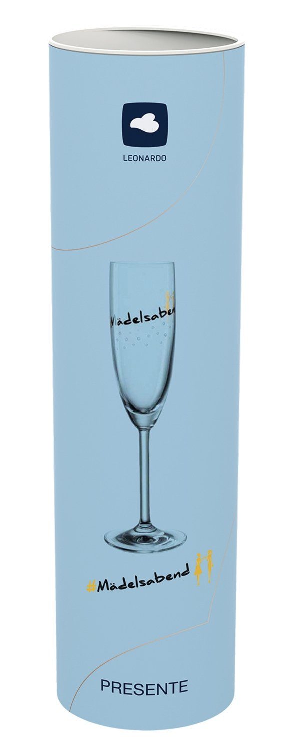 PRESENTE, Glas Goldgelb, Spülmaschinengeeignet LEONARDO 200 ml, Glas, Sektglas, Schwarz,