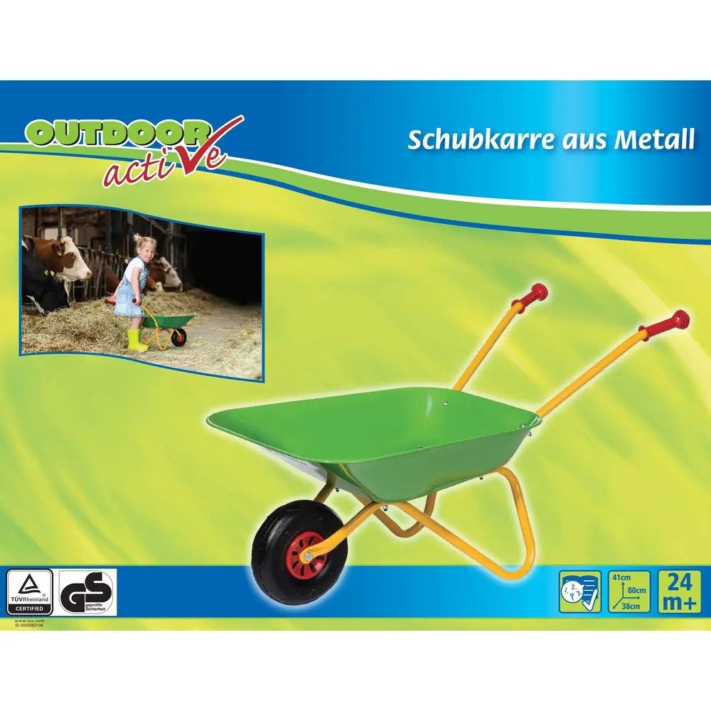 Vedes Schubkarre Outdoor active Schubkarre Metall grün und gelb