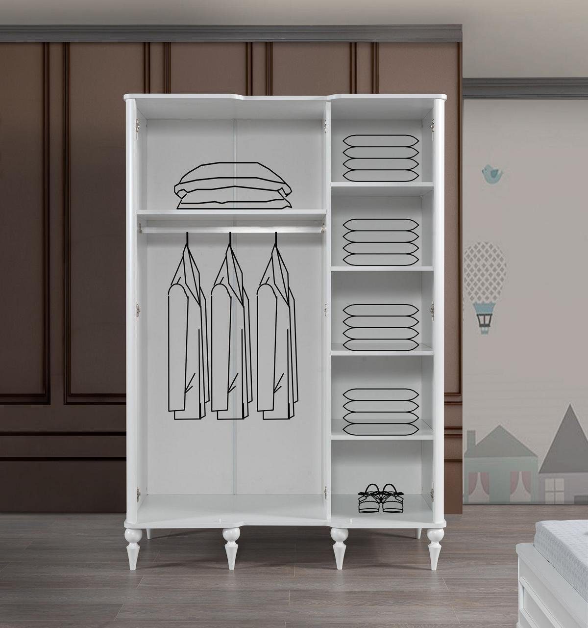 Design Jugend Kleiderschränke Weiß JVmoebel Schlafzimmer Kinderkleiderschrank Kleiderschrank Schrank