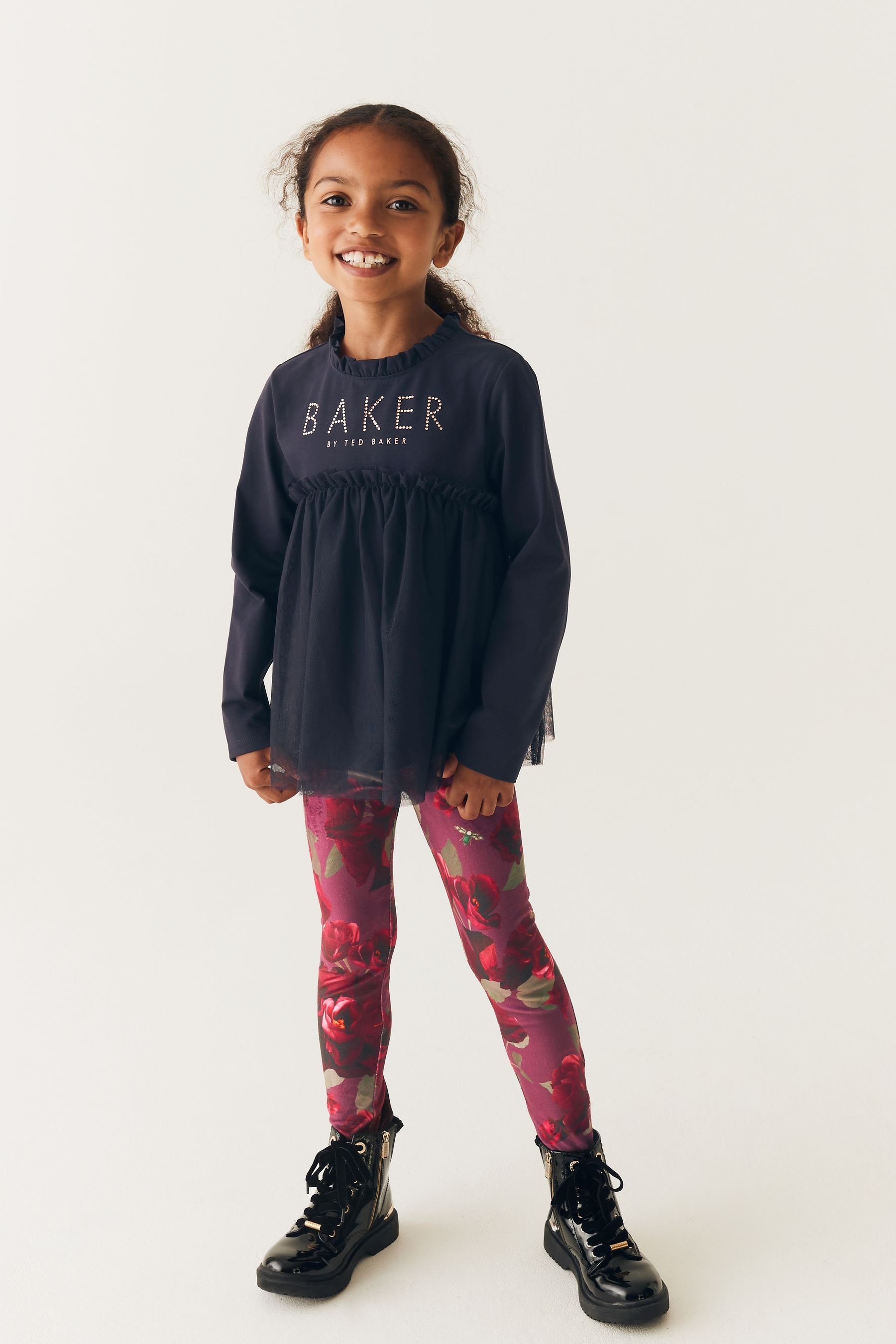 by Tüll-T-Shirt Baker & by Leggings Ted (2-tlg) Baker & Baker Ted Veloursleggings Shirt Baker