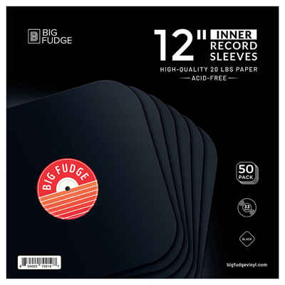 Big Fudge LP-Schutzhülle Starke & säurefreie Schallplattenhüllen für Singles - 50 Stück