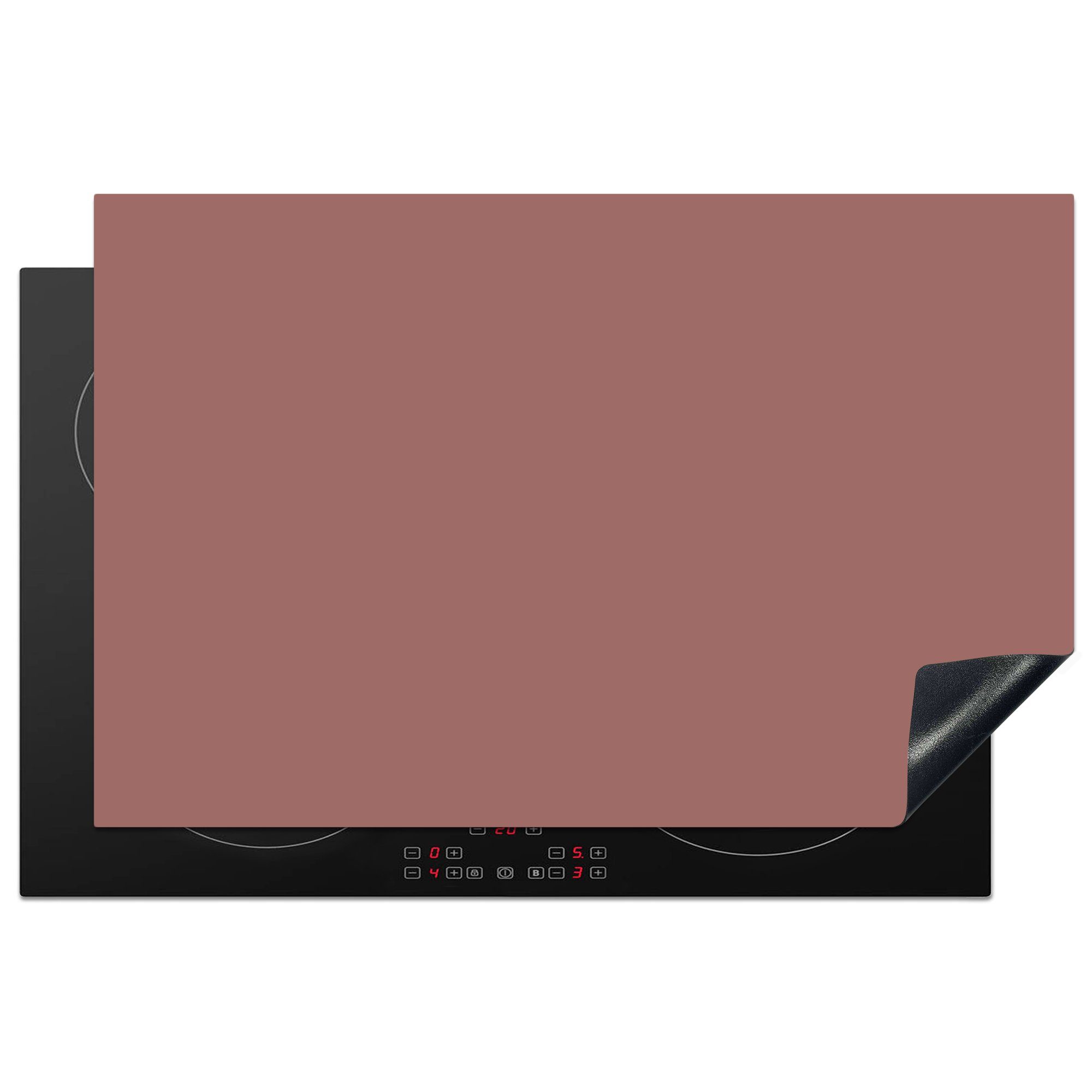 MuchoWow Herdblende-/Abdeckplatte Terrakotta - Muster - Rosa, Vinyl, (1 tlg), 81x52 cm, Induktionskochfeld Schutz für die küche, Ceranfeldabdeckung