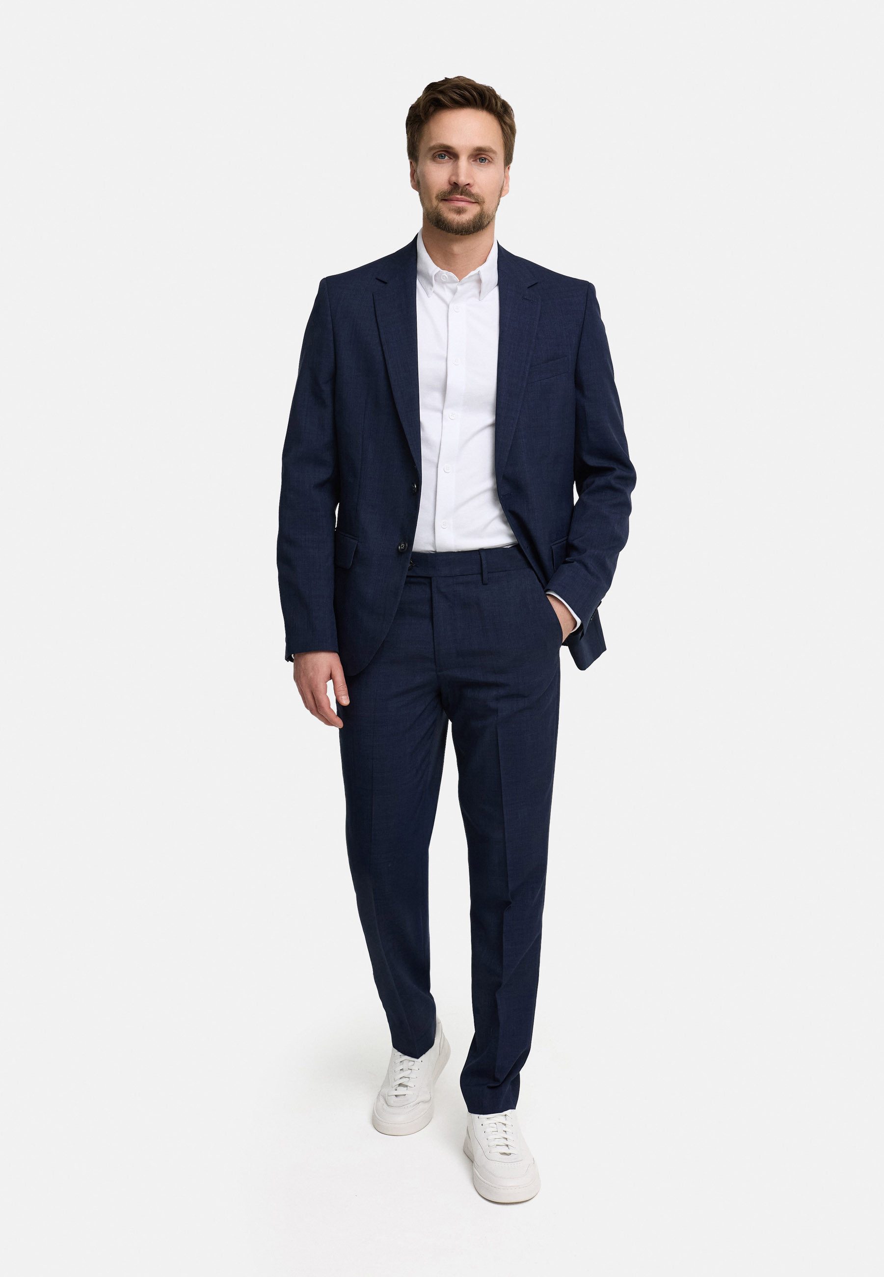 Jeff Anzug JFElliot Set Moderner Anzug mit cleanem Schnitt und feiner Struktur
