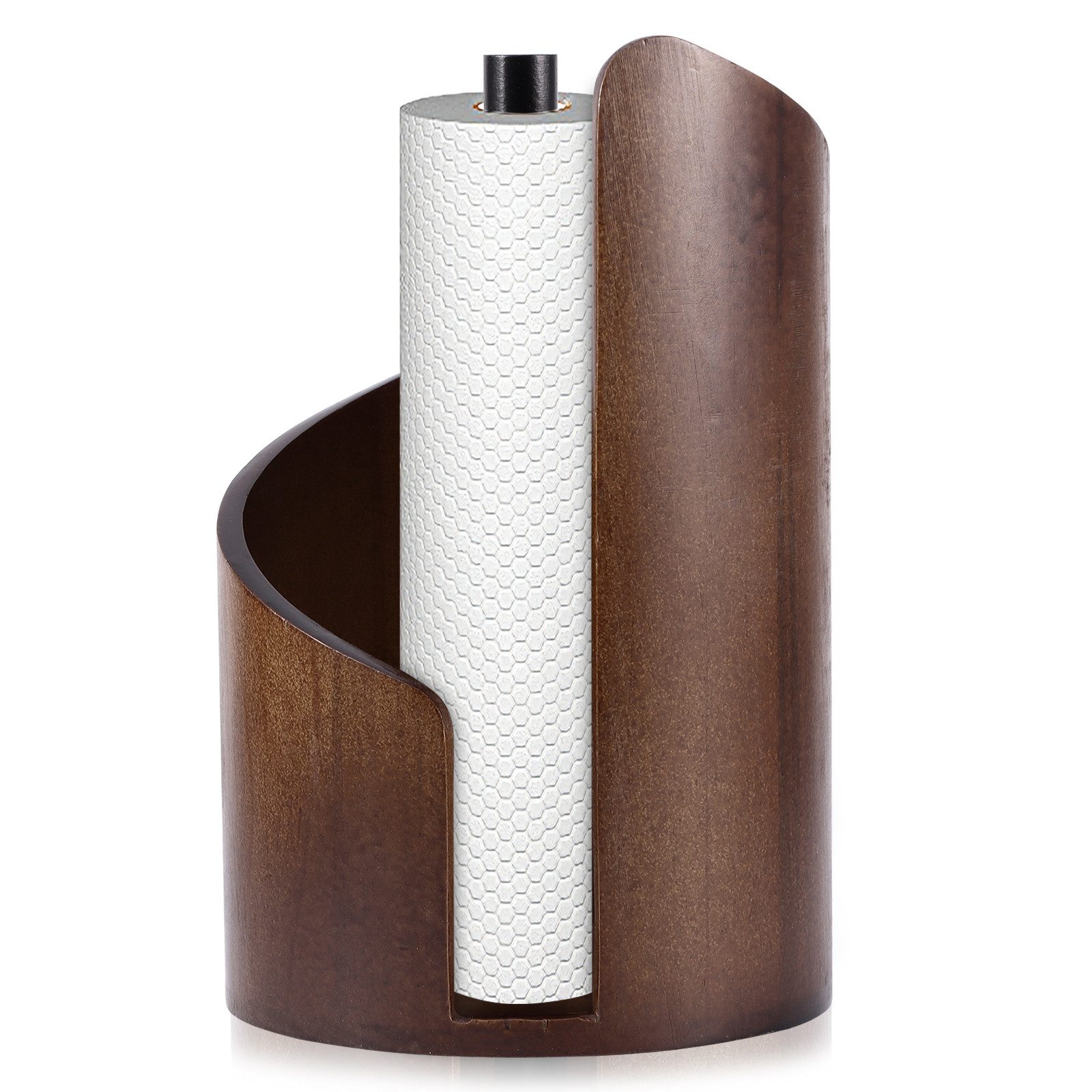 BlingBin Küchenrollenhalter Papierhandtuch Halter Ständer, Holz Taschentuch Spender, Tissuehalter, (1er Set, 1-St., Produktabmessungen: 16,5 × 26 cm), Papierhandtuchhalter für Küche, Essbereich und Speisekammer