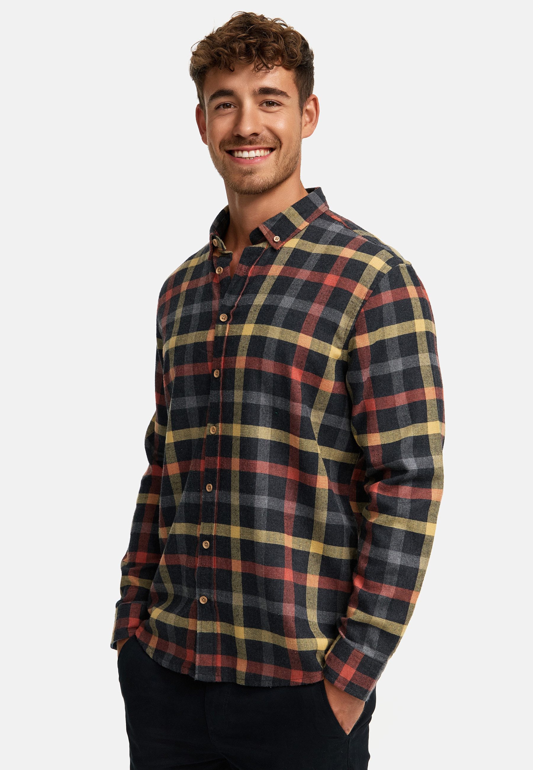 Kronstadt Langarmhemd Herren KSDean Check Herrenhemd Langarm Carohemd mit Button-Down-Kragen – Bild 3 von 5