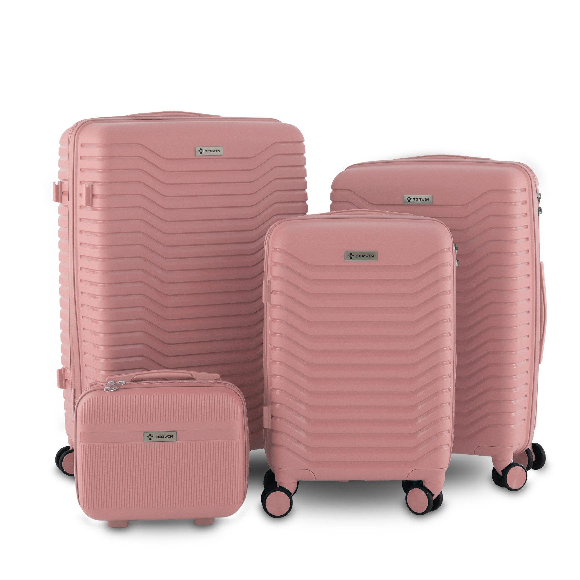 Berwin Trolleyset mit Beautycase Modell Calma Dusty Rose, 4 Rollen, (Set, 4 tlg., MS-19791)