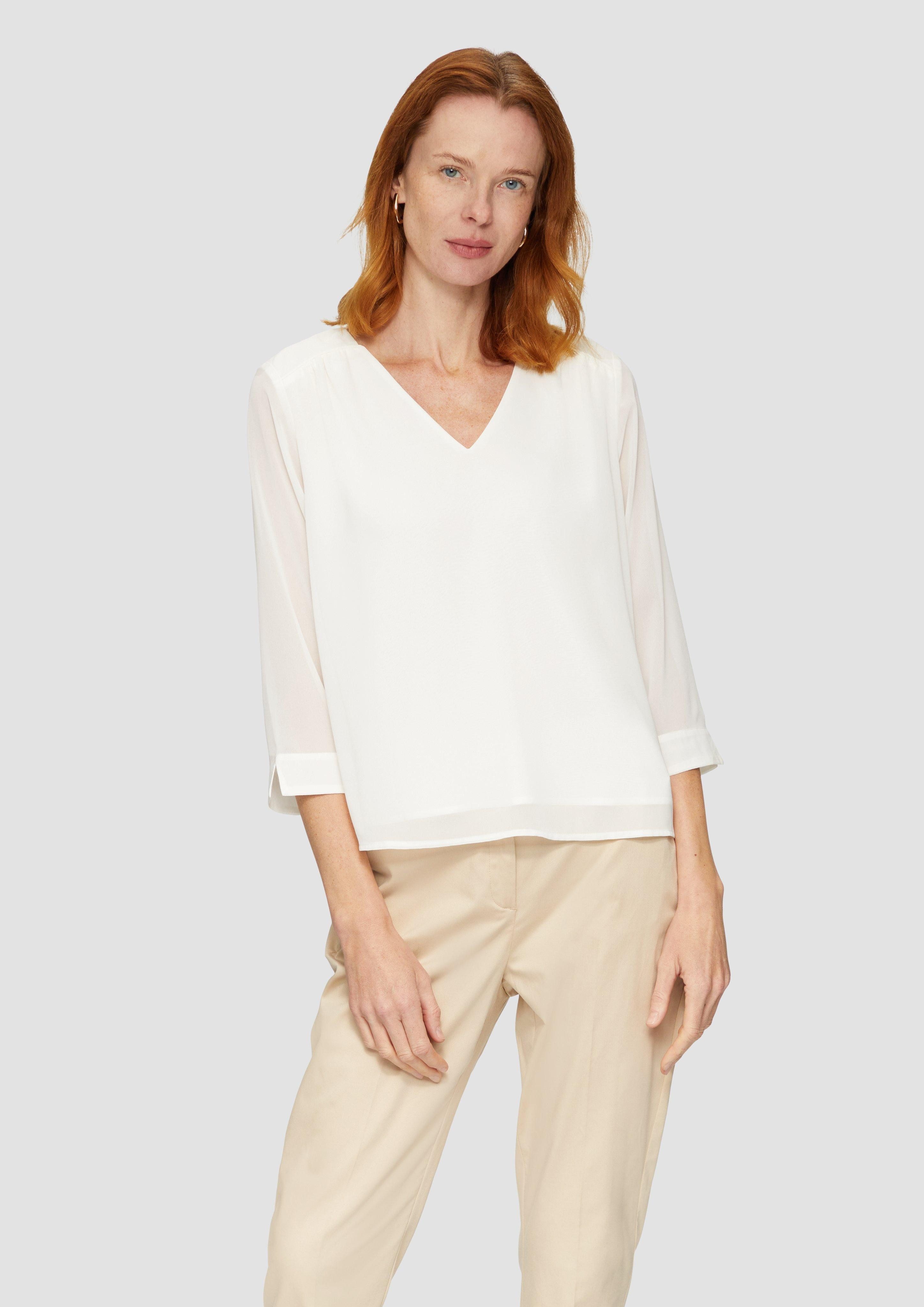 s.Oliver BLACK LABEL Langarmbluse Chiffonbluse mit günstig online kaufen