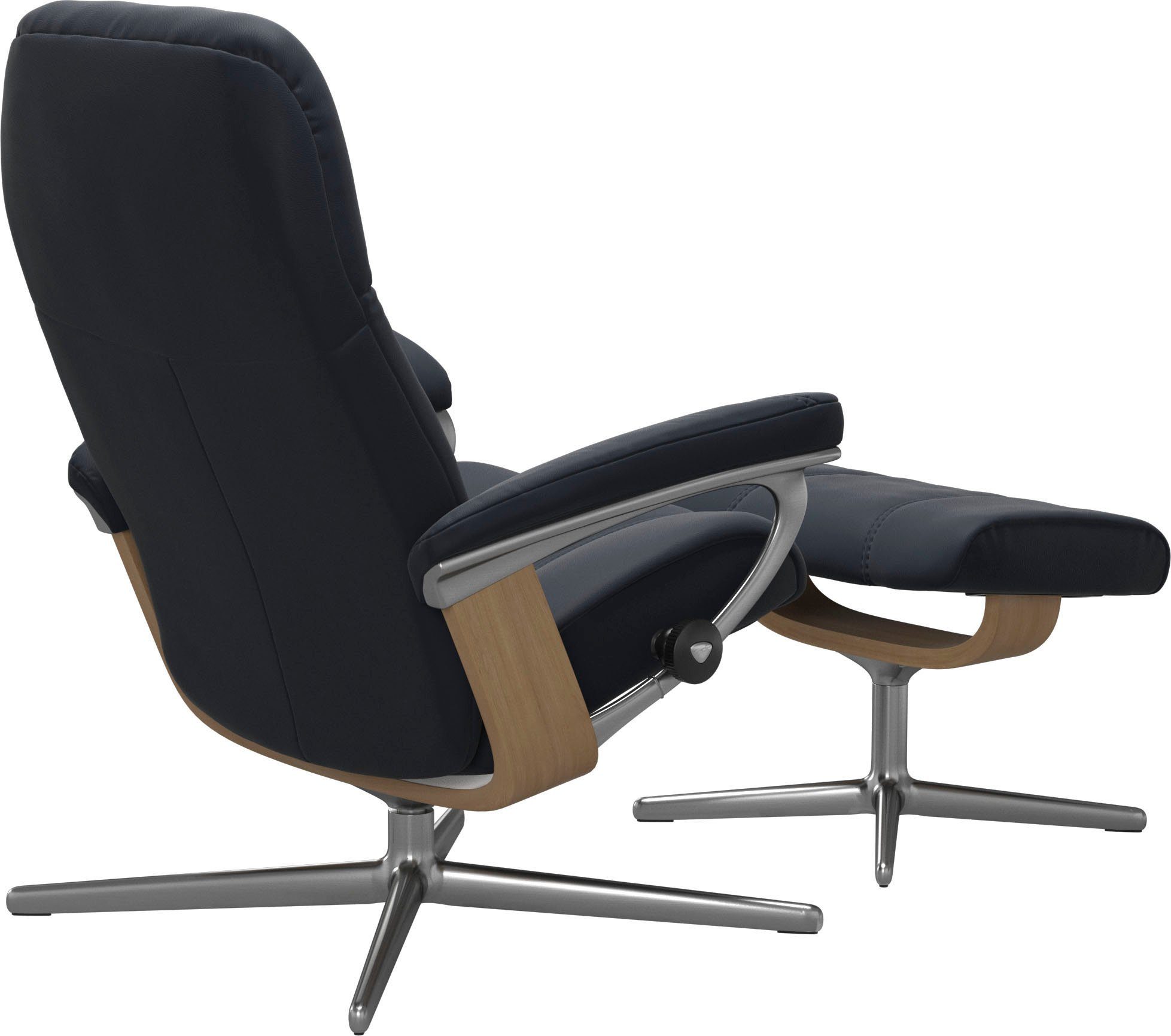 Hocker, Größe Relaxsessel Consul Holzakzent mit mit Hocker), & Base, Cross Stressless® mit Relaxsessel (Set, L, M Eiche S,