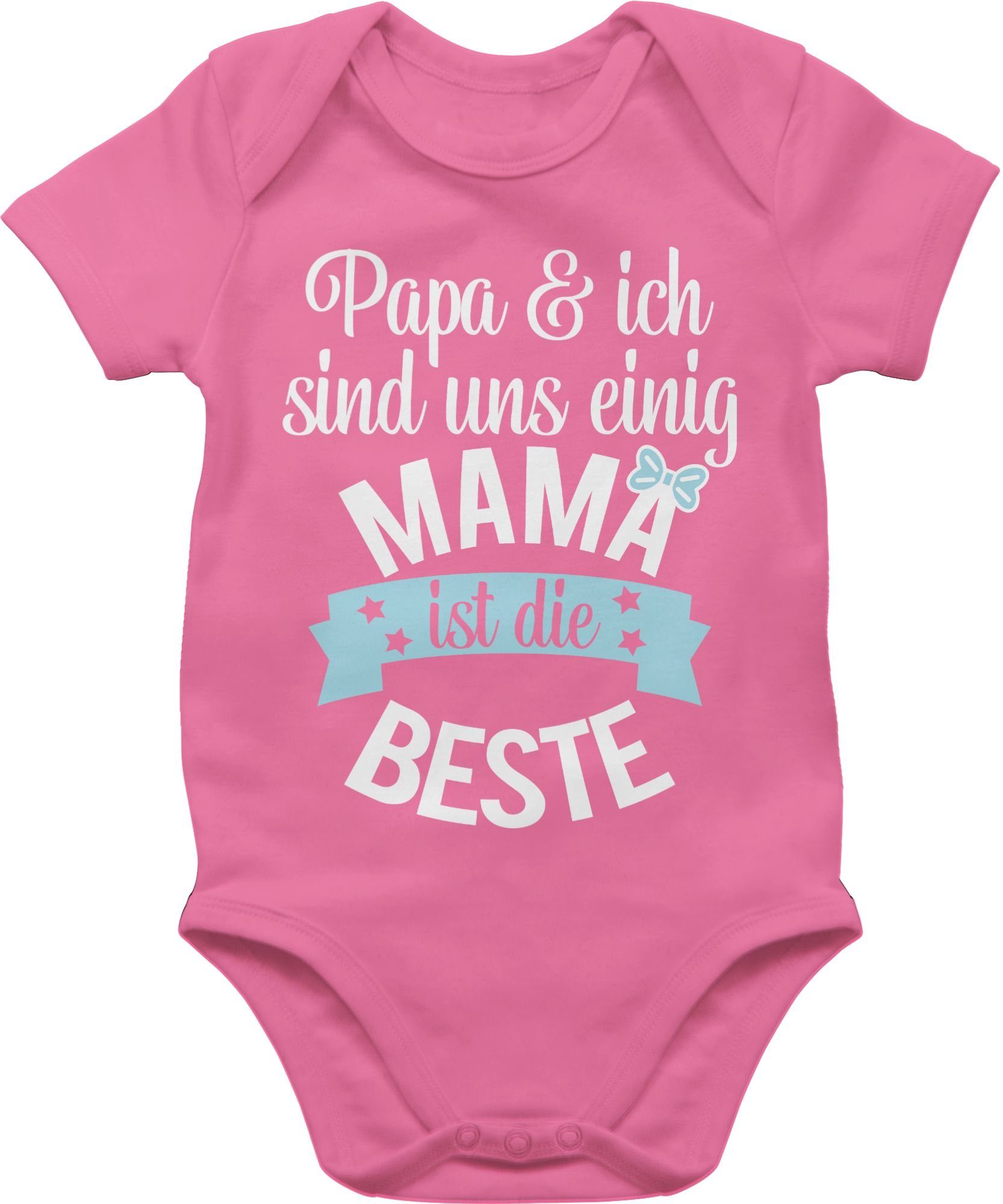 die Pink Muttertagsgeschenk Mama 1 ist Shirtbody (1-tlg) Beste I Shirtracer