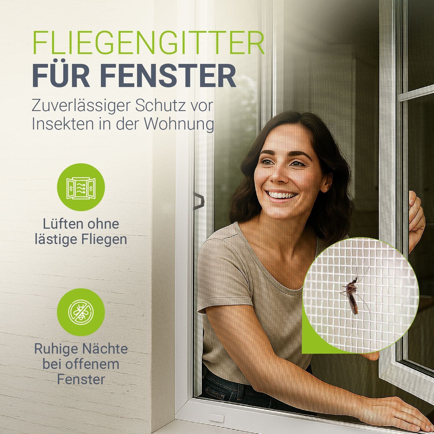 Thumbnail - Juskys Insektenschutz-Fensterrahmen Fliegenschutzgitter, individuell kürzbar, pflegeleicht