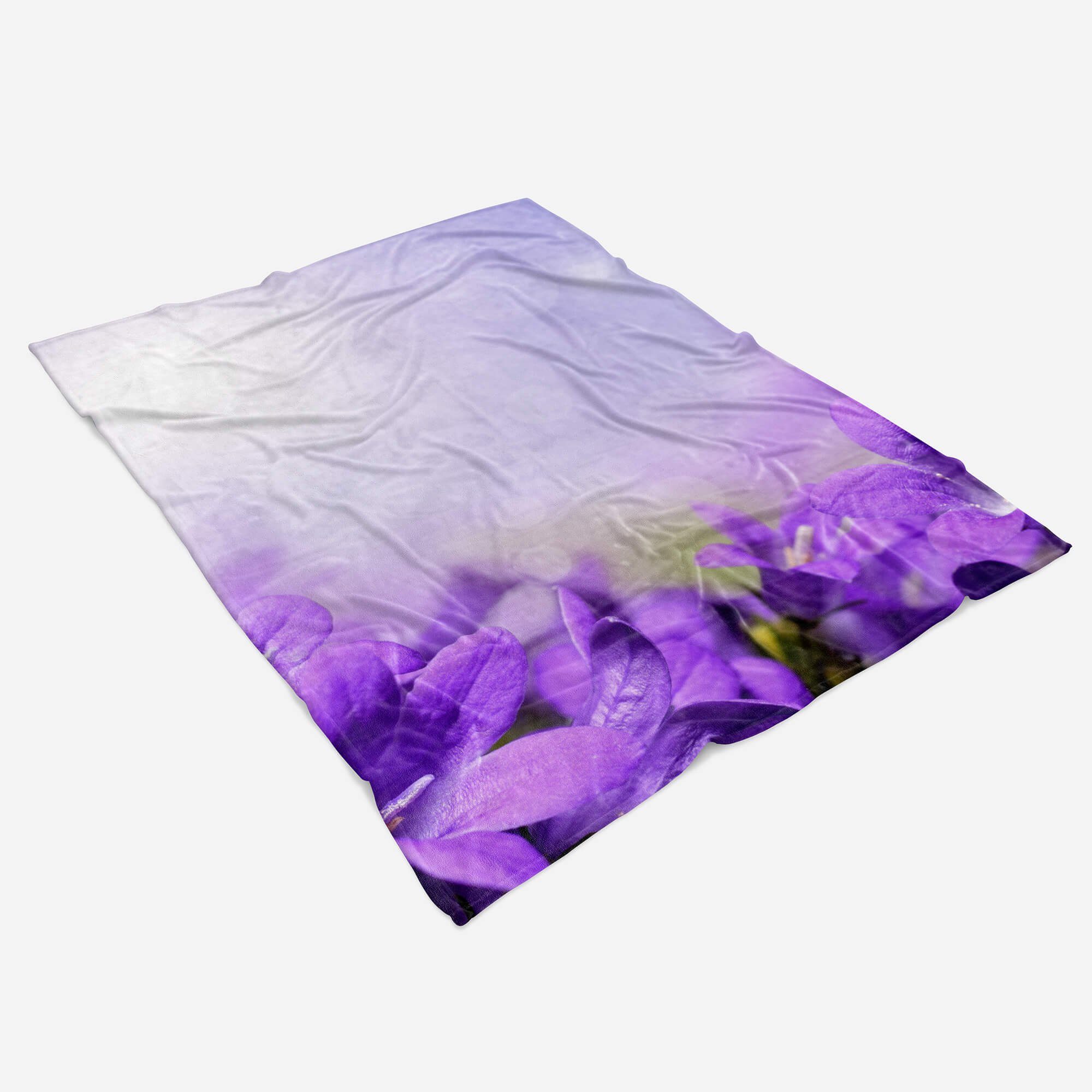 Art Saunatuch mit Blüten Blaue Baumwolle-Polyester-Mix Fotomotiv Strandhandtuch Kuscheldecke Handtuch (1-St), Handtücher Sinus Somme, Handtuch