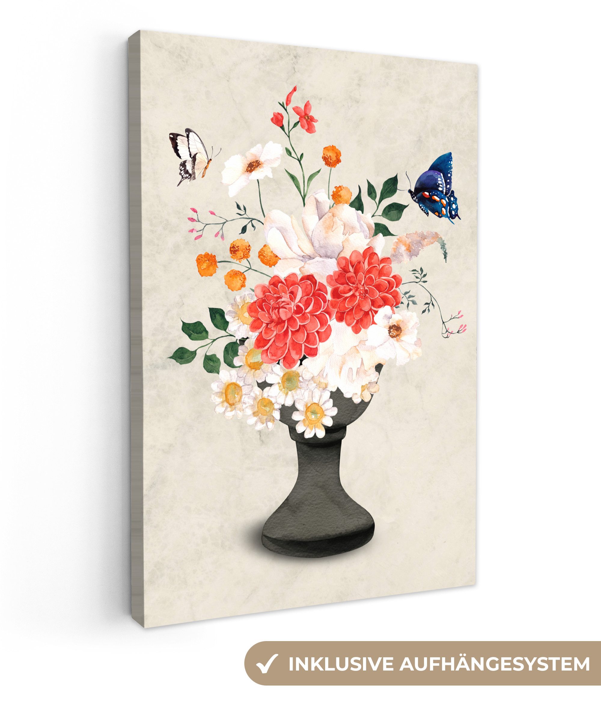 OneMillionCanvasses® Leinwandbild Stillleben - Aquarelle, Fotodruck (1 St), Leinwand Canvas Wandbild, Wanddekoration 20x30 cm