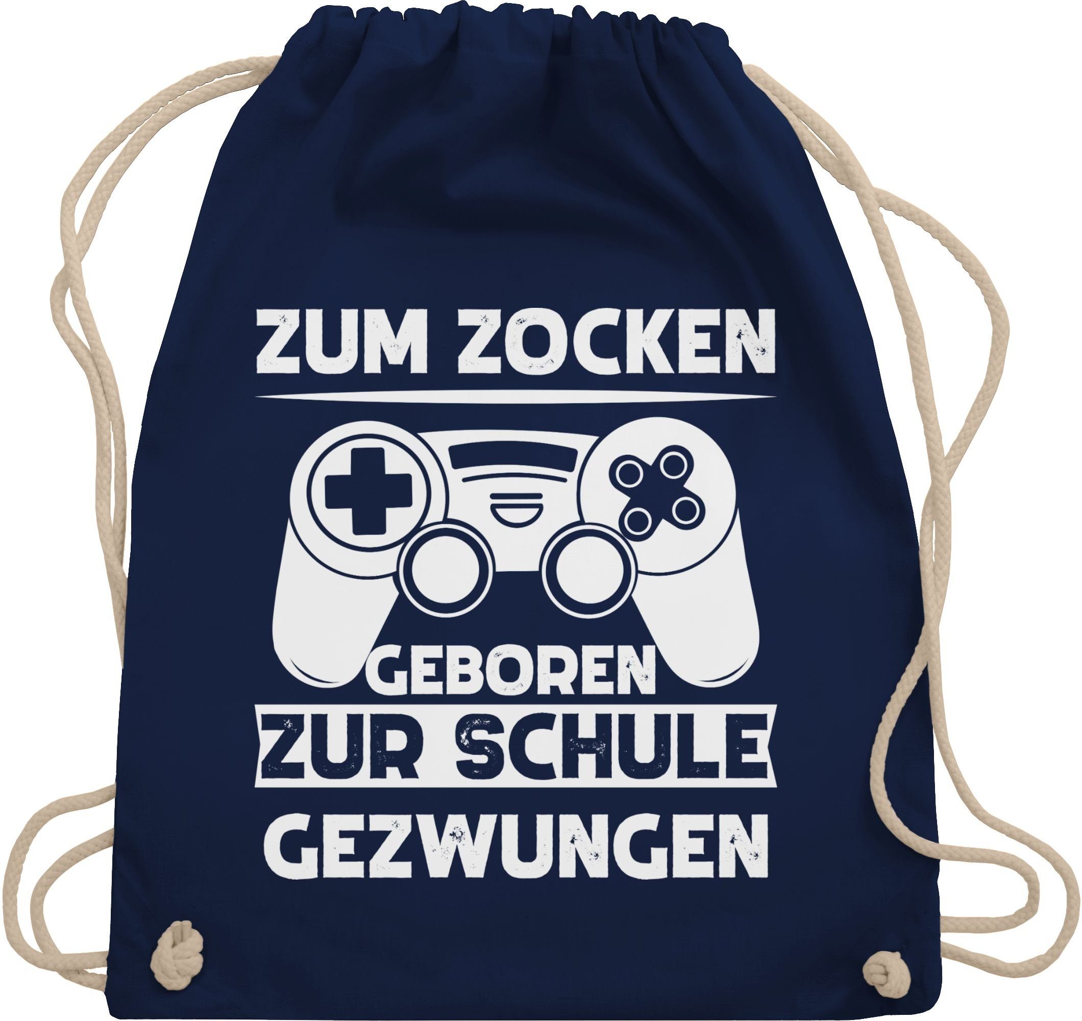 Shirtracer Turnbeutel Zum zocken geboren Schule gezwungen, Nerd Geschenke