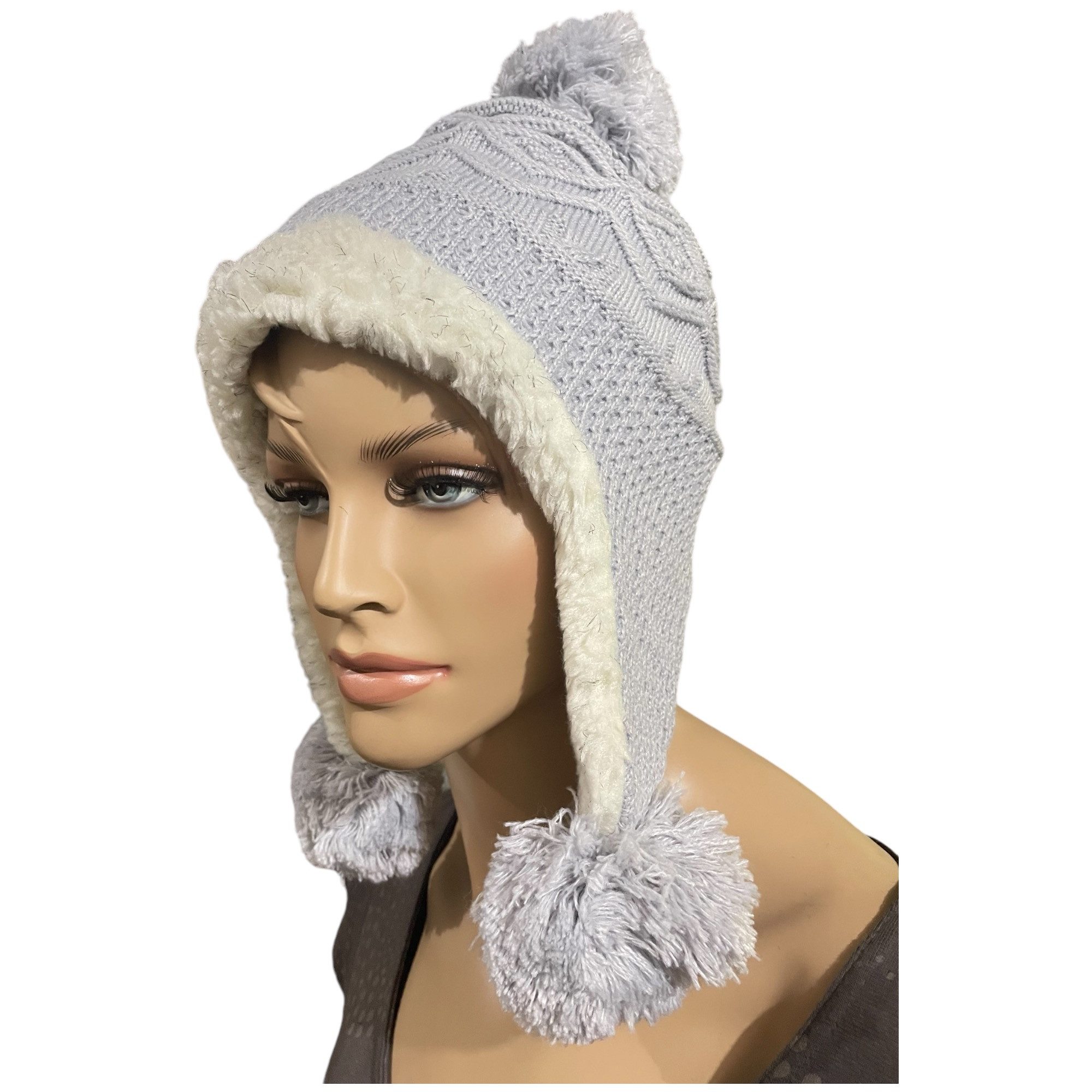 Bommelmütze Mütze mit Bommel gestrickt TA1052