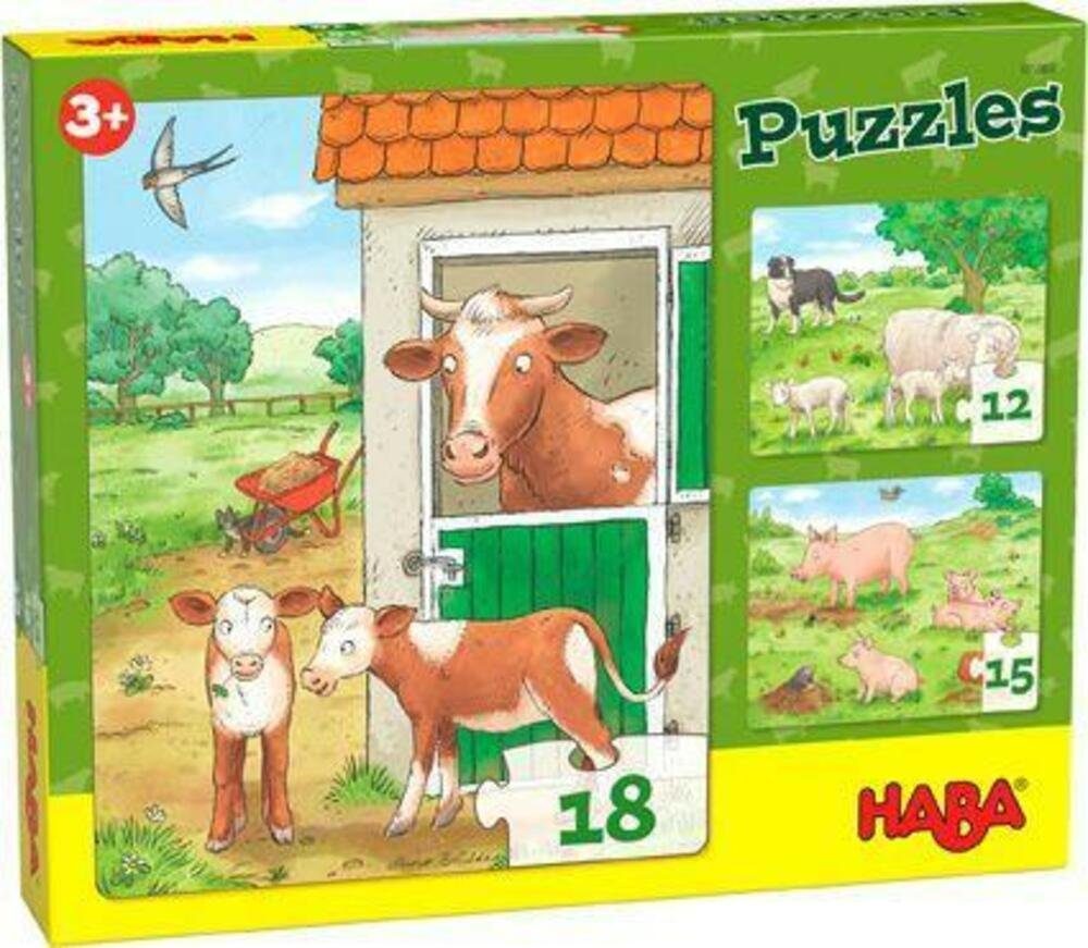 Haba Puzzle Puzzles Bauernhoftierkinder, Puzzleteile