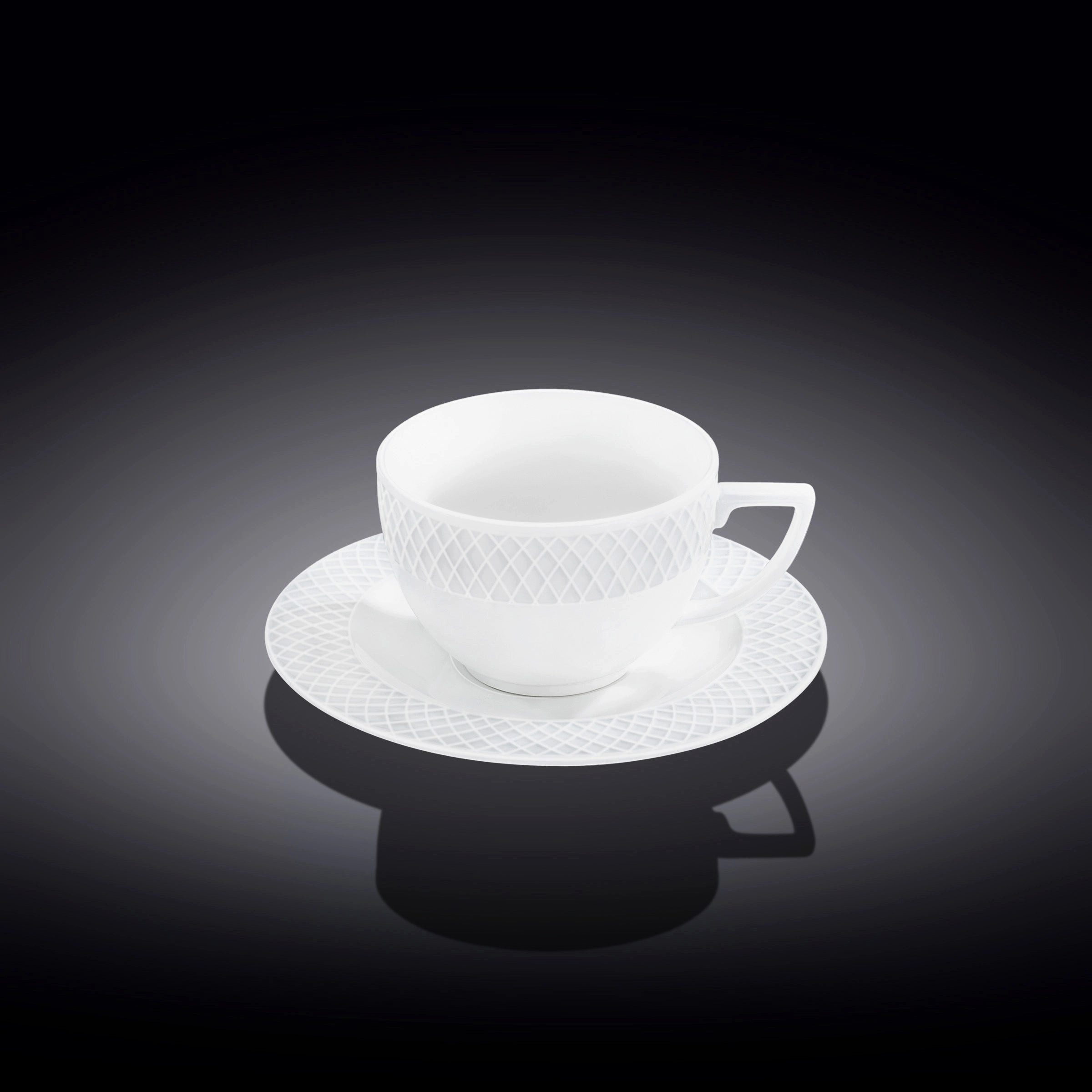 Wilmax England - Deutschland Tasse Julia Diamond 6x Tasse, 1-tlg., Porzellan, 6er Set, 12-tlg (6 Tasse & 6 Untertasse, 240ml)