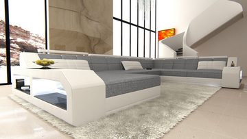 Sofa Dreams Wohnlandschaft Stoffsofa Polstersofa Matera XXL U Form Couch Stoff Sofa, mit LED, wahlweise mit Bettfunktion als Schlafsofa, Designersofa