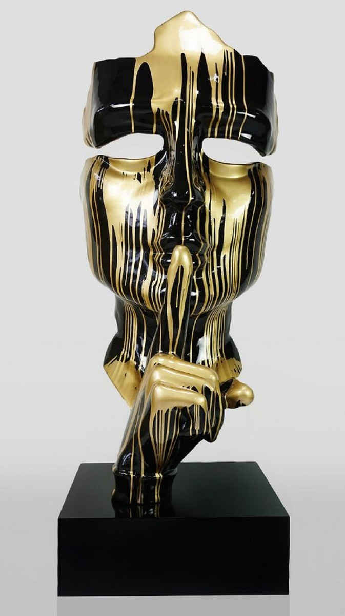 Casa Padrino Skulptur Casa Padrino XXL Deko Skulptur Schwarz / Gold H. 190 cm