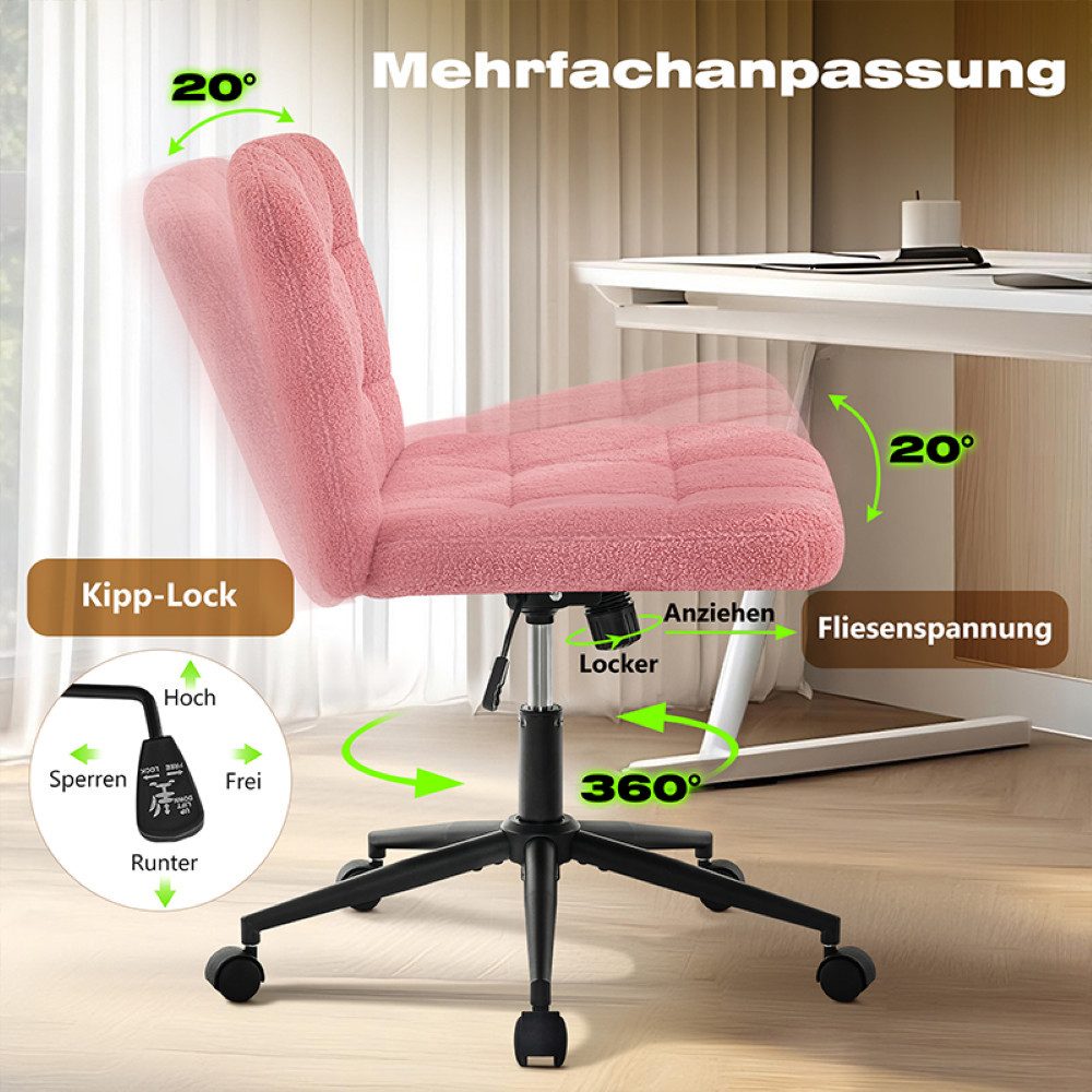 Hellove Polsterstuhl Ergonomischer Bürostuhl Schreibtischstuhl Schneidersitz Stuhl (1 St), Höhenverstellbarer Drehstuhl ohne Armlehnen