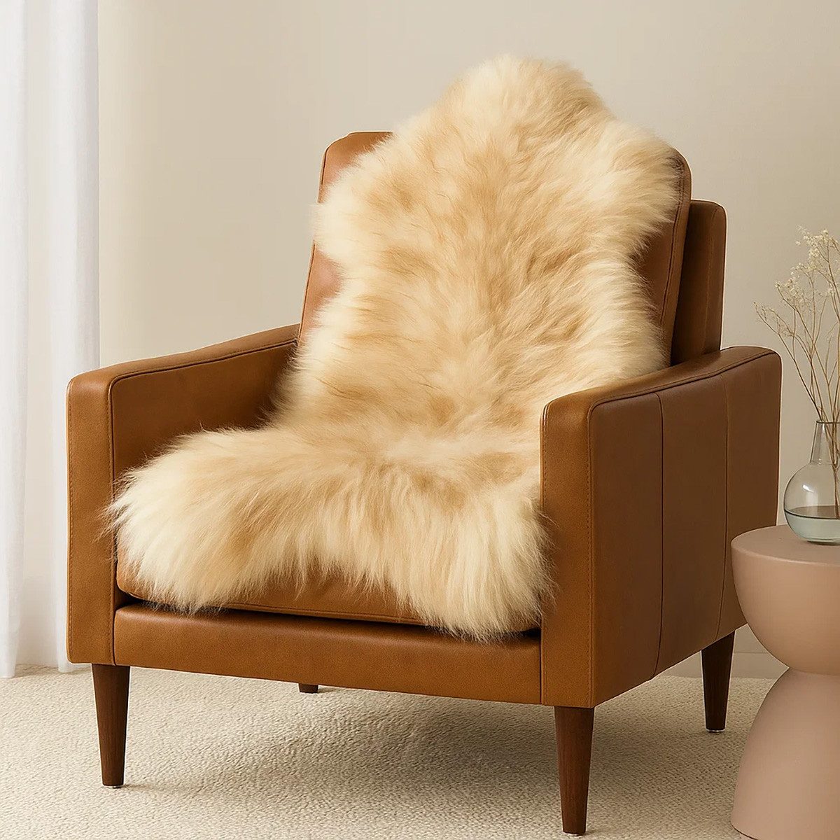 Provellus Fellteppich Öko Schaffell Geflammt – Echt, mit kleinen Mängeln