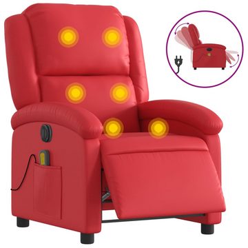 vidaXL Sessel Massagesessel Elektrisch Rot Kunstleder (1-St)