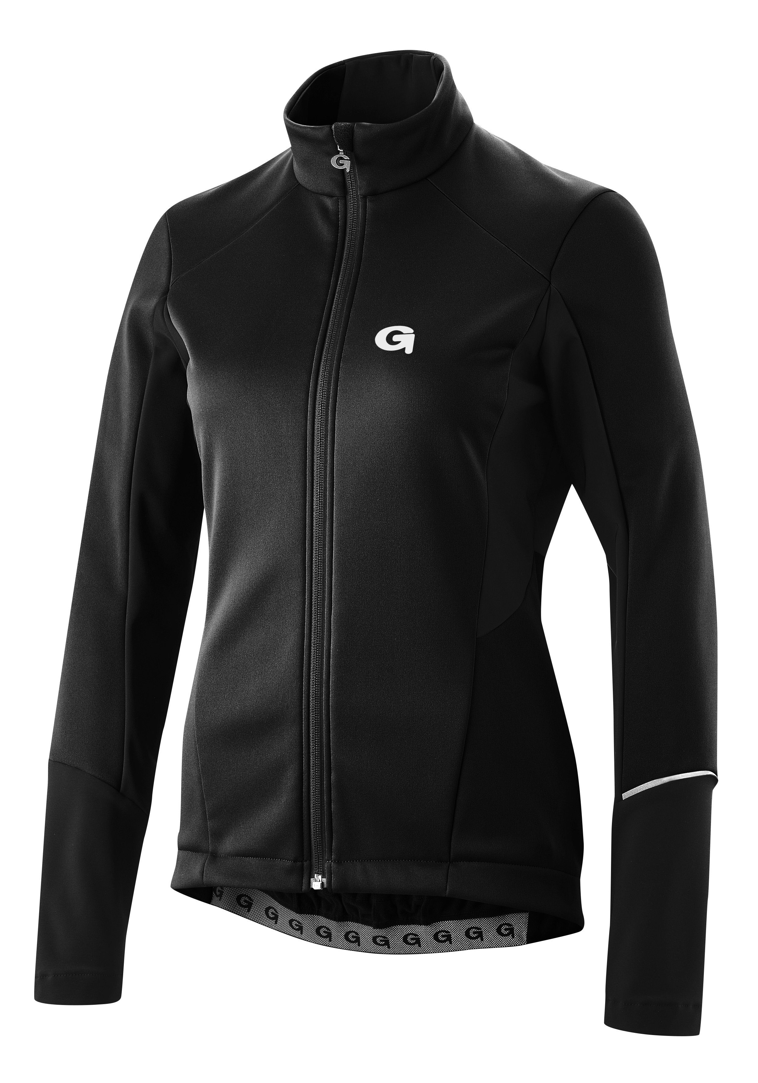 Gonso Fahrradjacke FURIANI Softshell-Jacke, schwarz atmungsaktiv und wasserabweisend Windjacke Damen